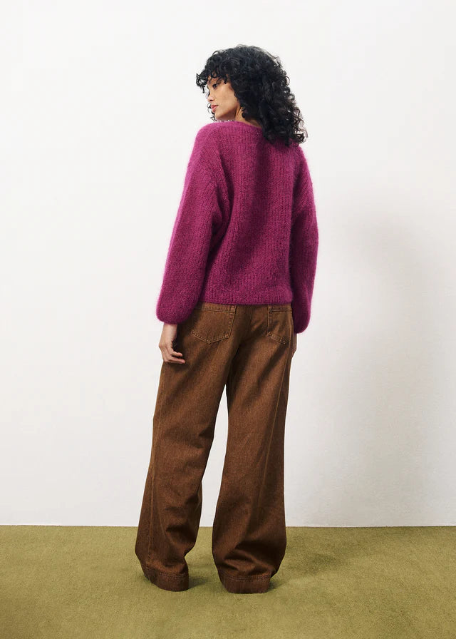 Enorah Women's Purple Cardigan Sweater - Soft Knit Open Front Long Sleeve Wrap Cardigan for Fall & Winter - Perfect for Office, Casual Wear and Layering