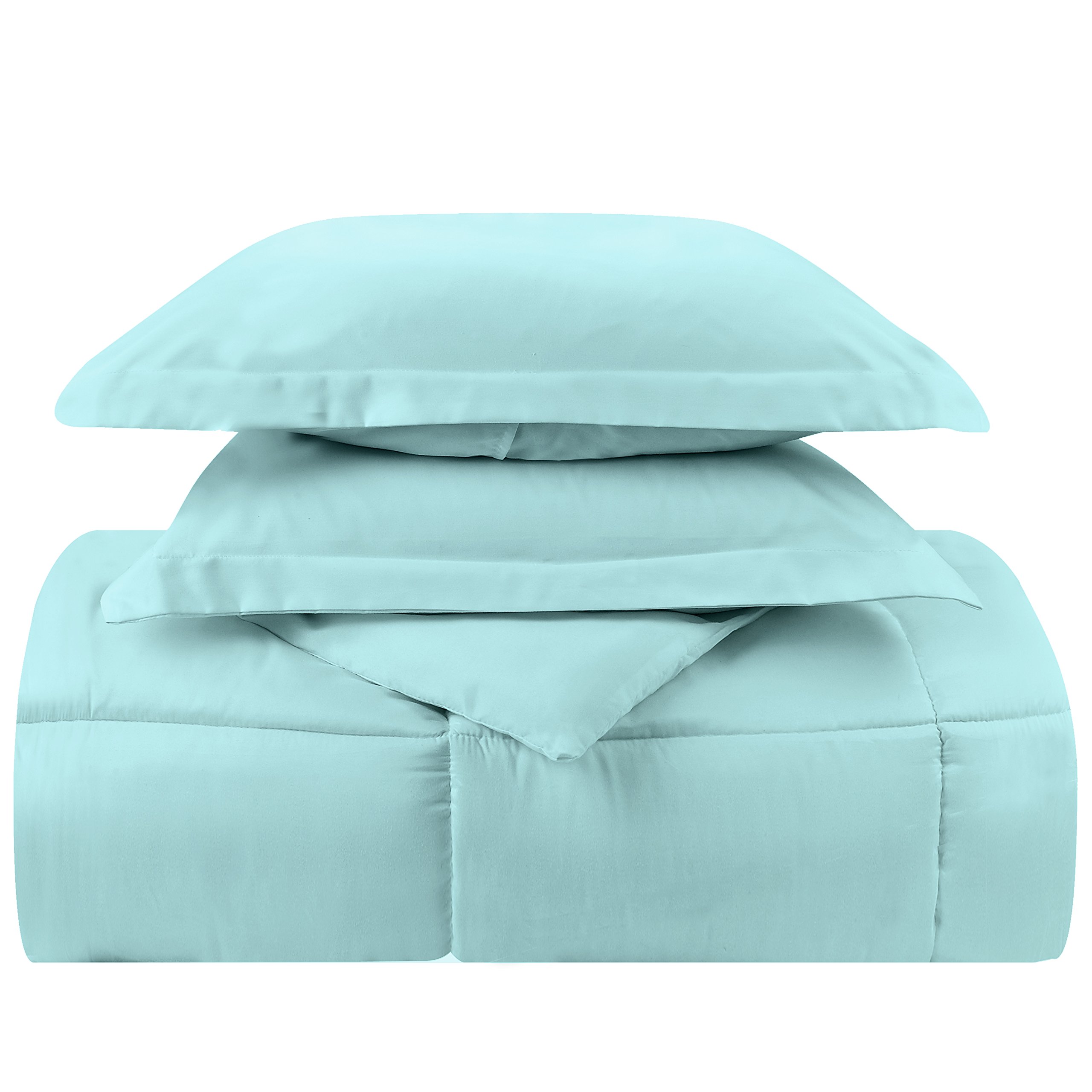 Nestl Ultra Soft Down Alternative Comforter and Bed Sheet Set - 3 Piece Twin Size - White/Rust - Perfect for Cozy Bedrooms, Guest Rooms, and Dorm Essentials