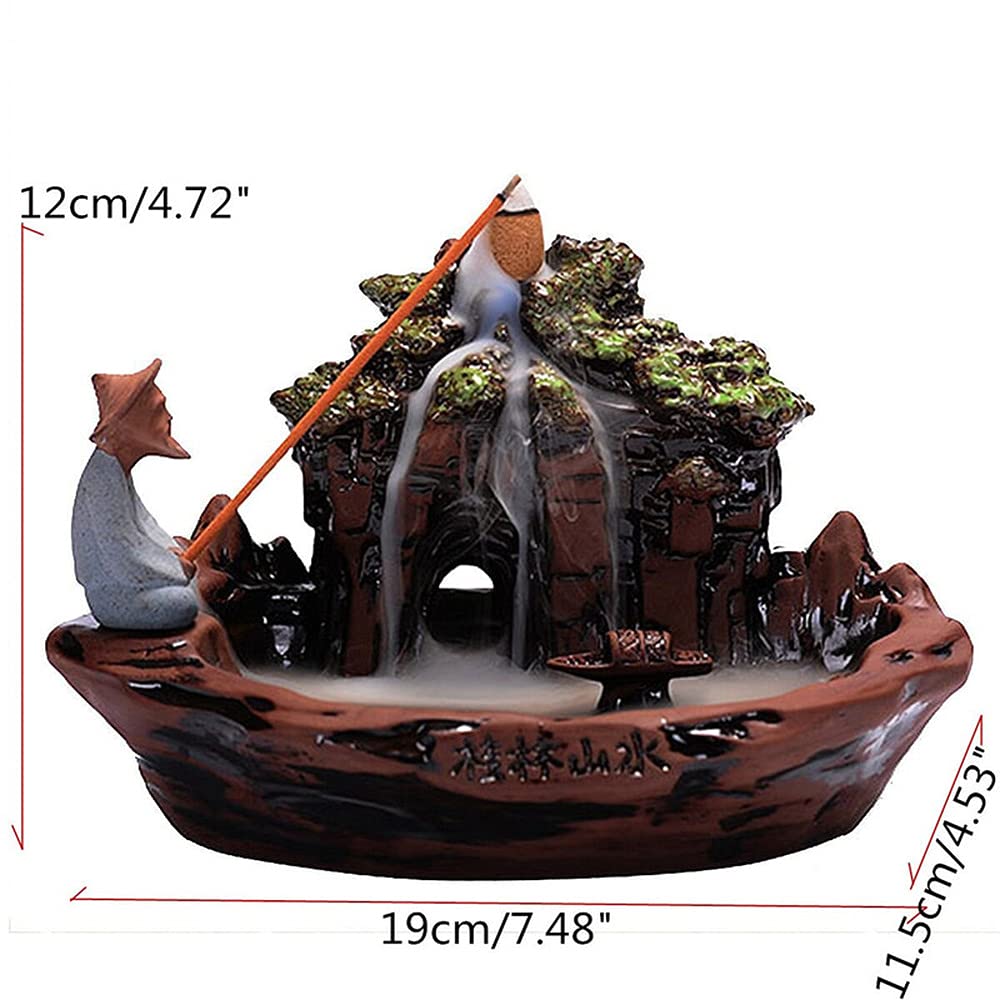 Chinese Ceramic Landscape Incense Burner - Elegant Handcrafted Censer for Aromatherapy, Meditation & Home Decor | Perfect for Yoga, Zen Spaces & Gift Giving