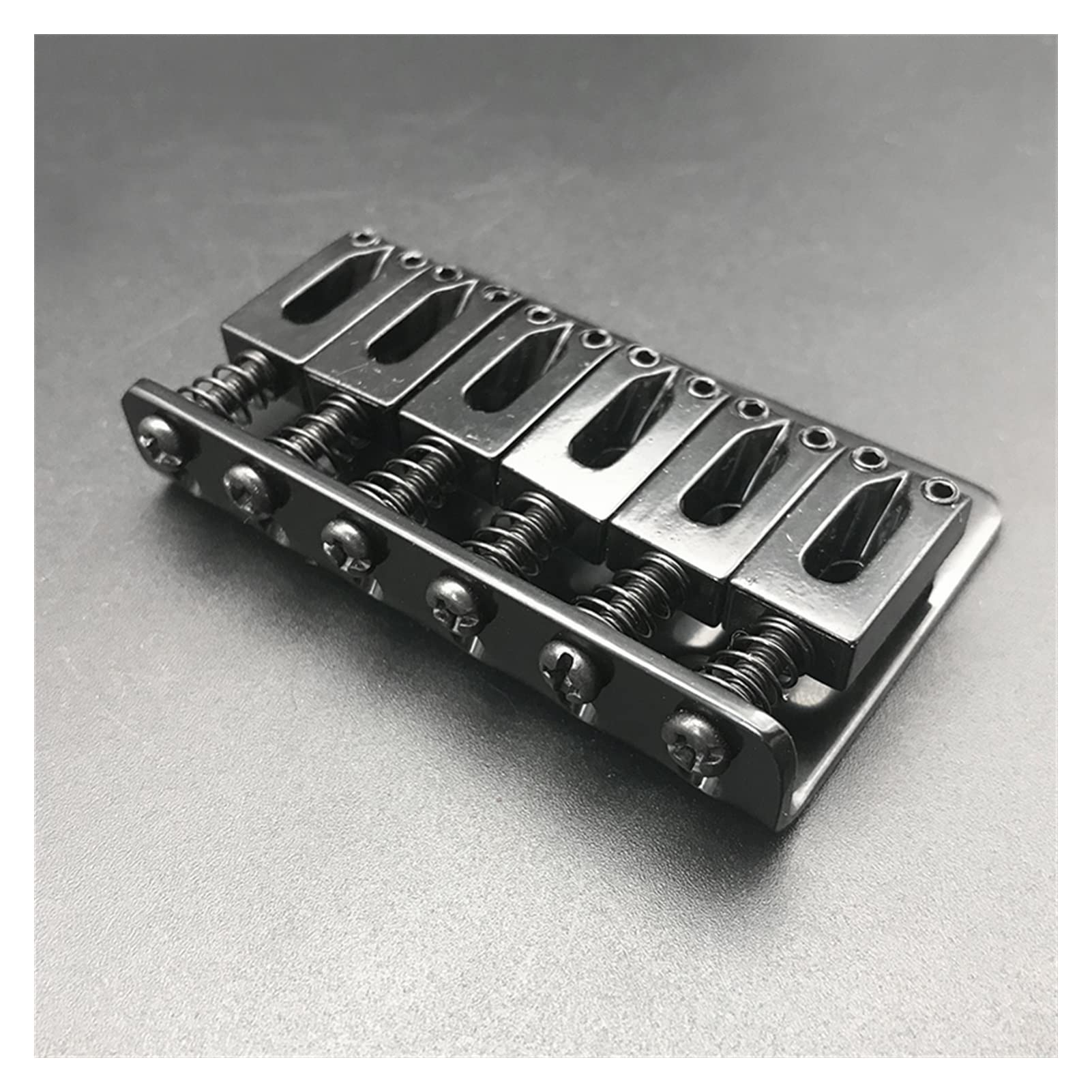 6-Piece 65mm Electric Guitar Tailpiece Bridge Set for SQ/ST Style Guitars - Black Replacement Bridge Parts - Perfect for Guitar Upgrades & Repairs