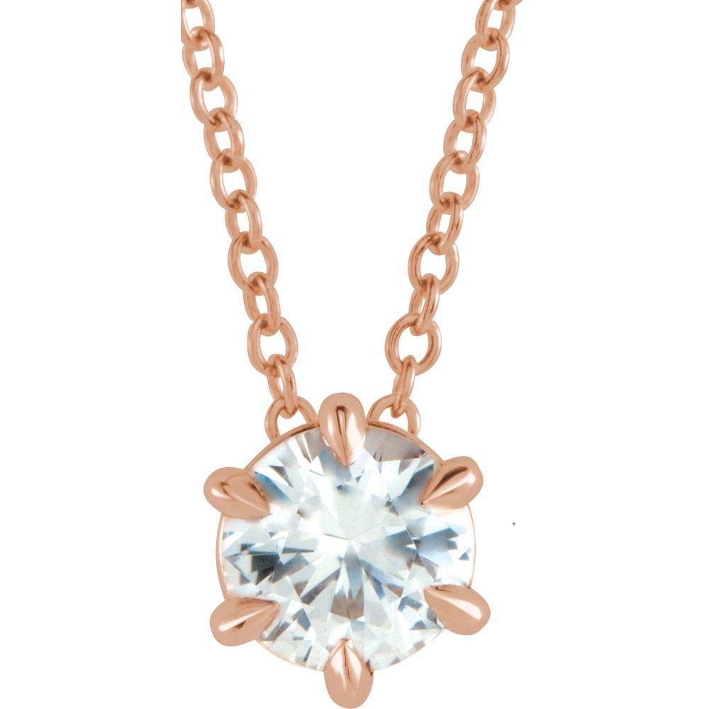 Solitaire Diamond Pendant Necklace - 14K Gold Adjustable Chain for Women | Perfect for Weddings, Anniversaries & Everyday Elegance