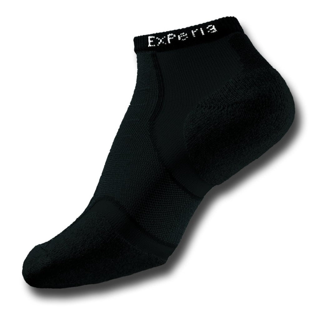 Thorlo Experia Micro Mini Unisex Socks - Black - Lightweight Athletic Socks for Running, Hiking & Everyday Comfort