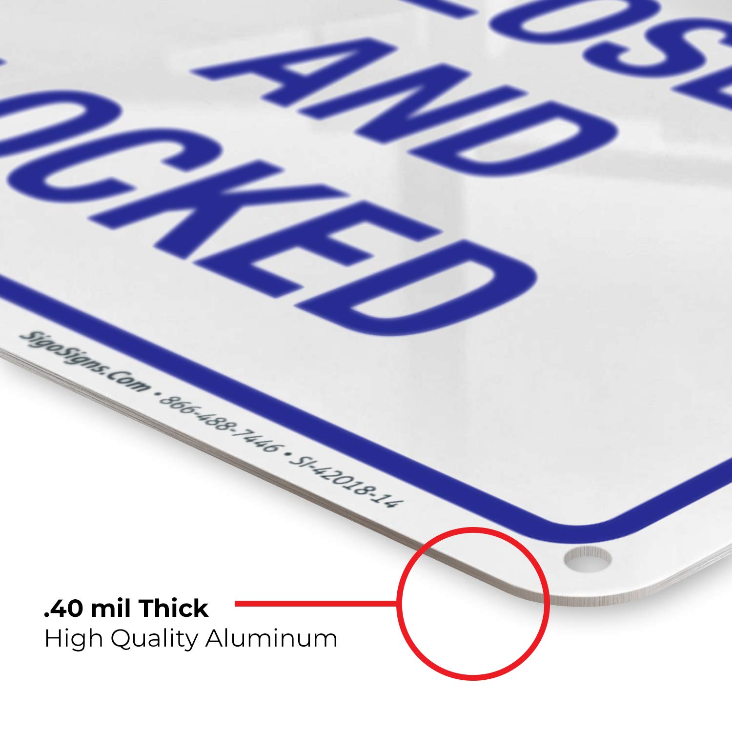 10x14 Inches Sigo Signs Pool Area Keep Gate Closed and Locked Sign, Rust-Free .040 Aluminum Fade-Resistant Pool Safety Sign, Made in USA, Perfect for Residential & Commercial Pools, Parks, and Community Centers