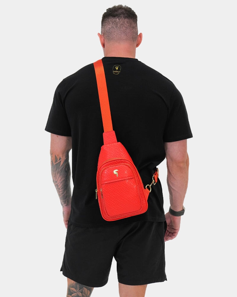 Premium Genuine Red Leather Messenger Bag for Men & Women - Stylish & Durable Crossbody Laptop Bag for Work, Travel & Everyday Use