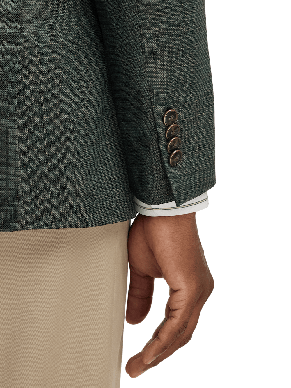 Premium Wool Single Breasted Notch Lapel Blazer for Men - Green/Tan | Business Casual & Formal Wear | Office, Wedding & Special Occasions