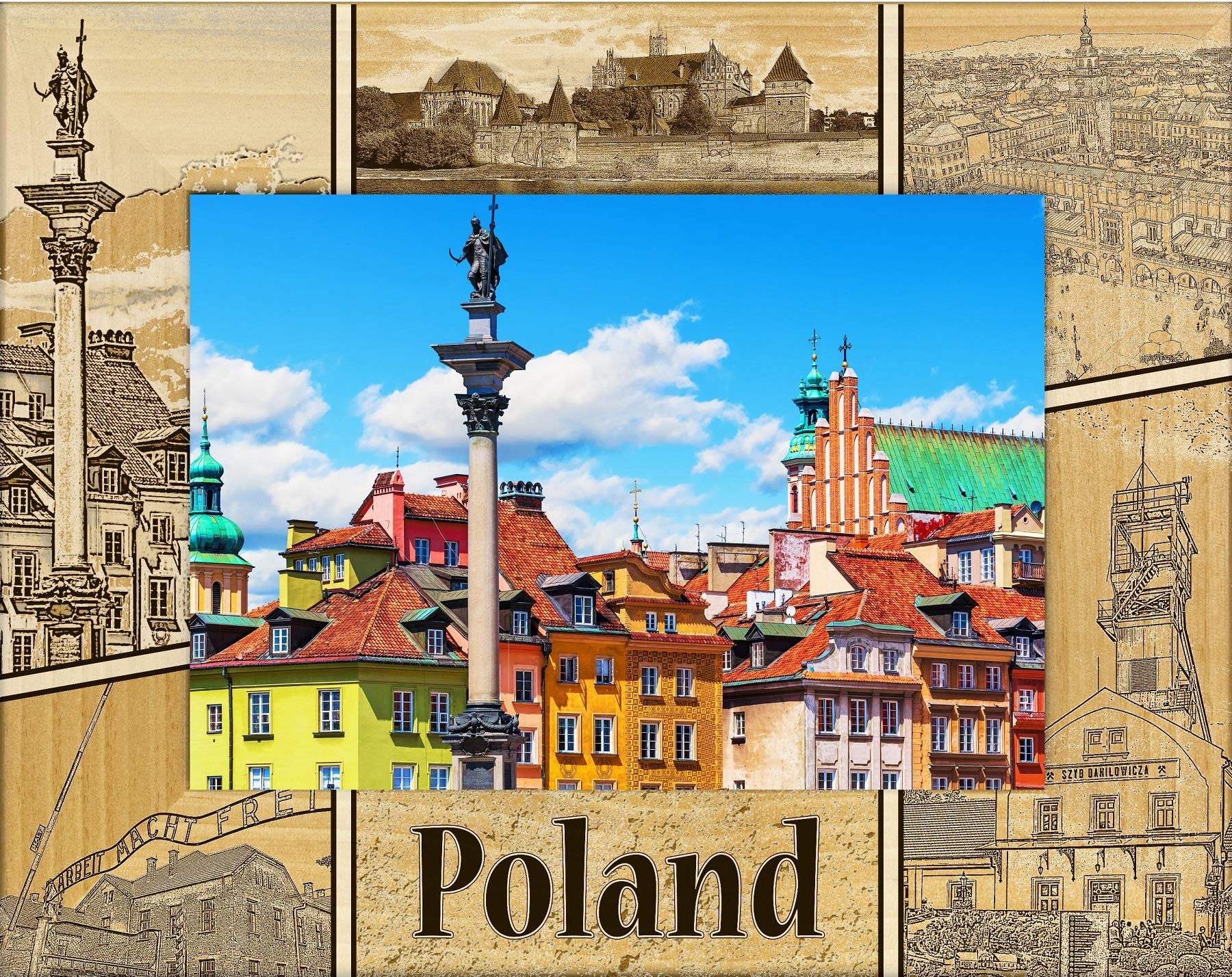 Personalized Poland Laser Engraved Wood Picture Frame 5x7 Inches - Handmade Wooden Photo Frame for Wedding, Anniversary & Home Decor
