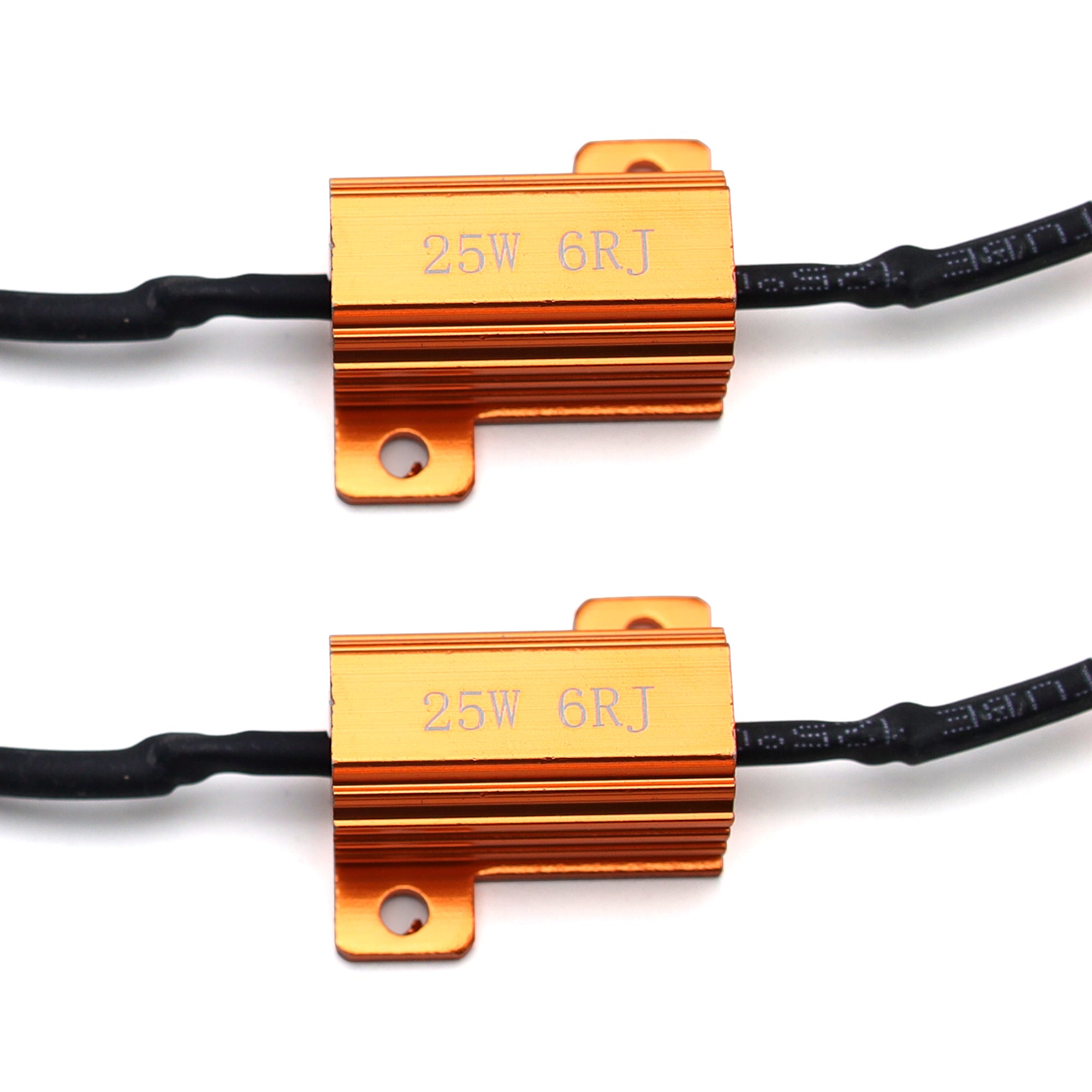 25W 6Ohm Load Resistors for LED Bulbs - Fix Rapid Flash Issues in Car & Motorcycle Turn Signals | Compatible with LED Conversion Kits & Aftermarket Lights