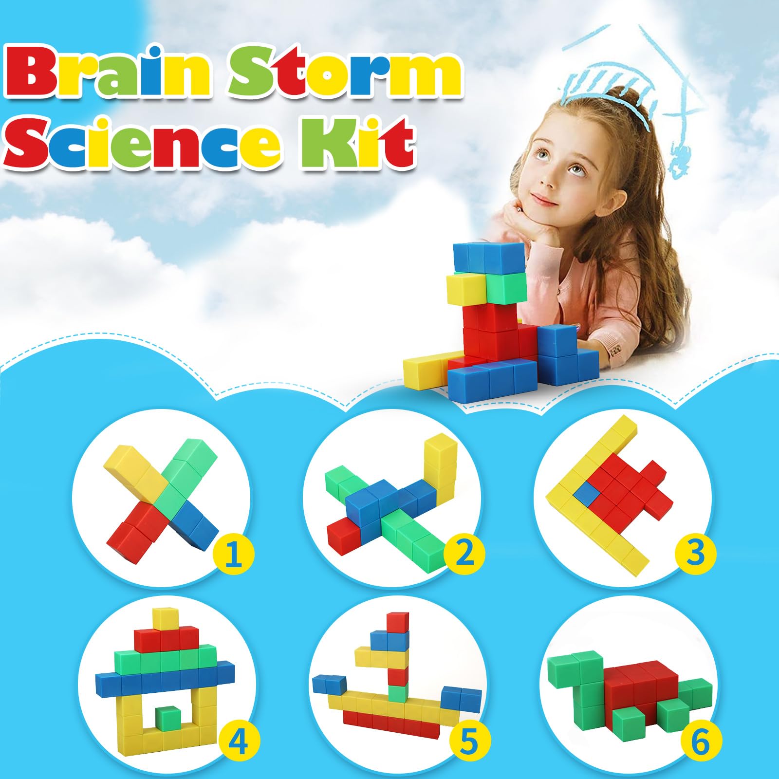 STEM Magnetic Building Blocks for Kids - Educational Montessori Toys for Toddlers Ages 3-6, Sensory Learning Toys for Boys & Girls - Perfect for Preschool STEM Activities, Indoor Play & Travel Gifts