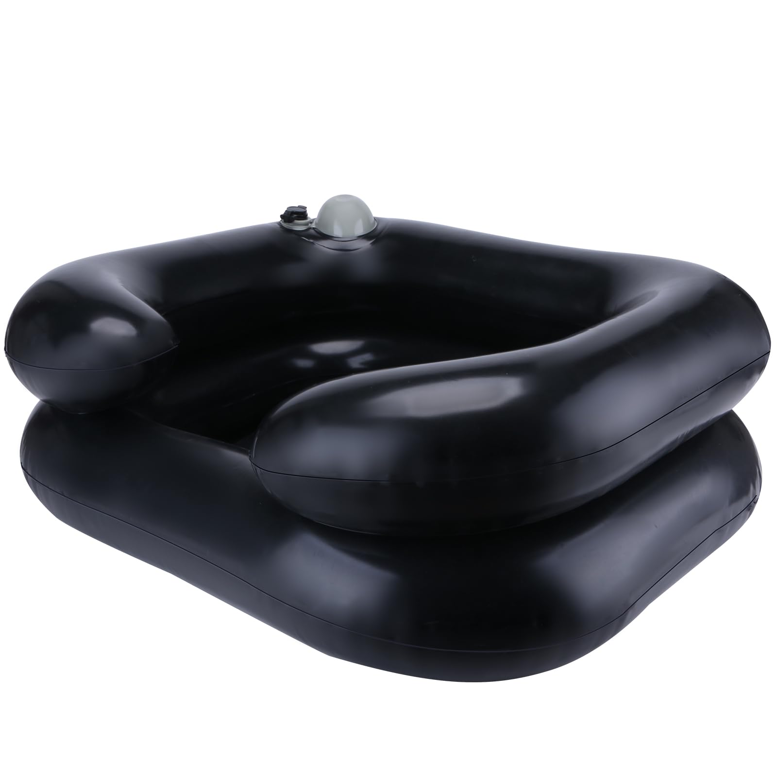 Upgraded Inflatable Hair Washing Basin with Built-in Manual Pump - Portable Shampoo Bowl for Salon, Home & Bedridden Care - Perfect for Elderly, Disabled & Post-Surgery Hair Washing Needs