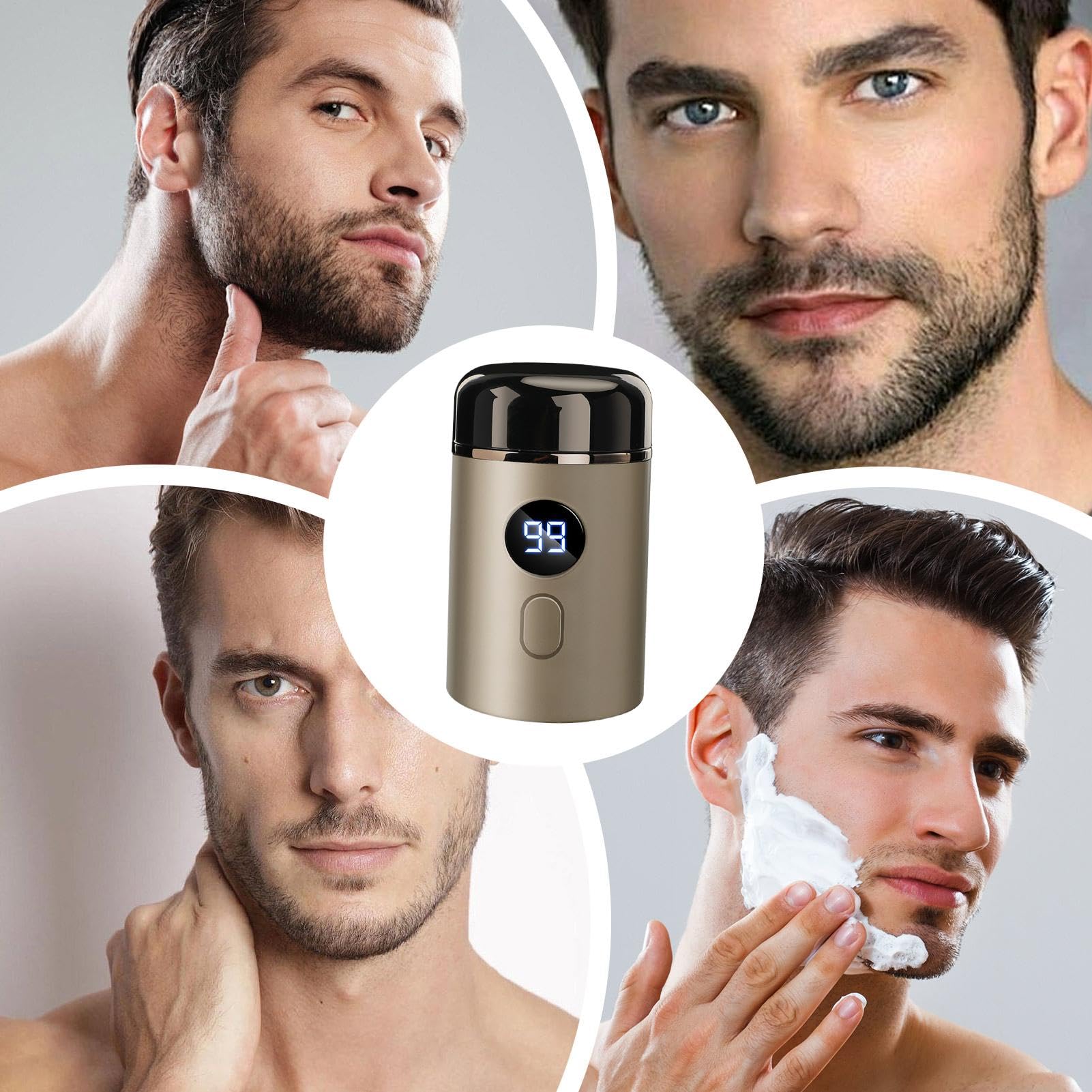 Men's Travel Electric Shaver - Portable Rechargeable Beard Trimmer & Body Groomer | Compact Shaving Machine for Business Trips, Gym, Camping & Father's Day Gifts