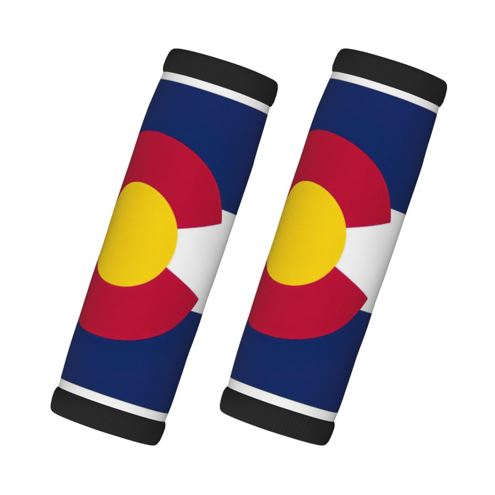 Colorado State Flag Print 2-Pack Luggage Handle Wraps - Durable Suitcase Tags & Travel Bag Identifiers for Easy Airport Luggage Identification | Perfect for Travelers, Business Trips & Vacation