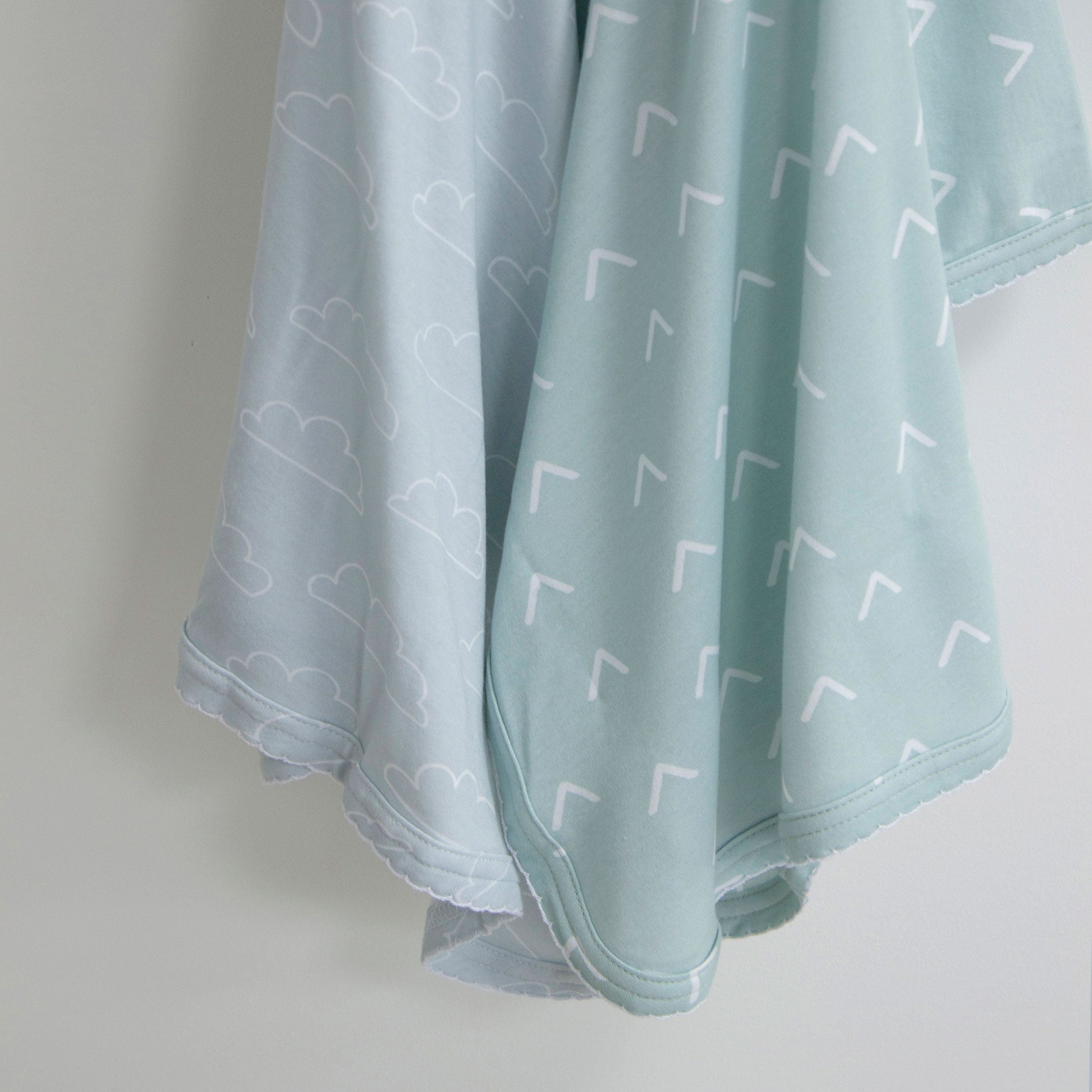 Nordic Style 2-Pack Jersey Wrap in Dusty Sky & Mint Colors - Soft & Comfortable for Home, Office, and Travel Use