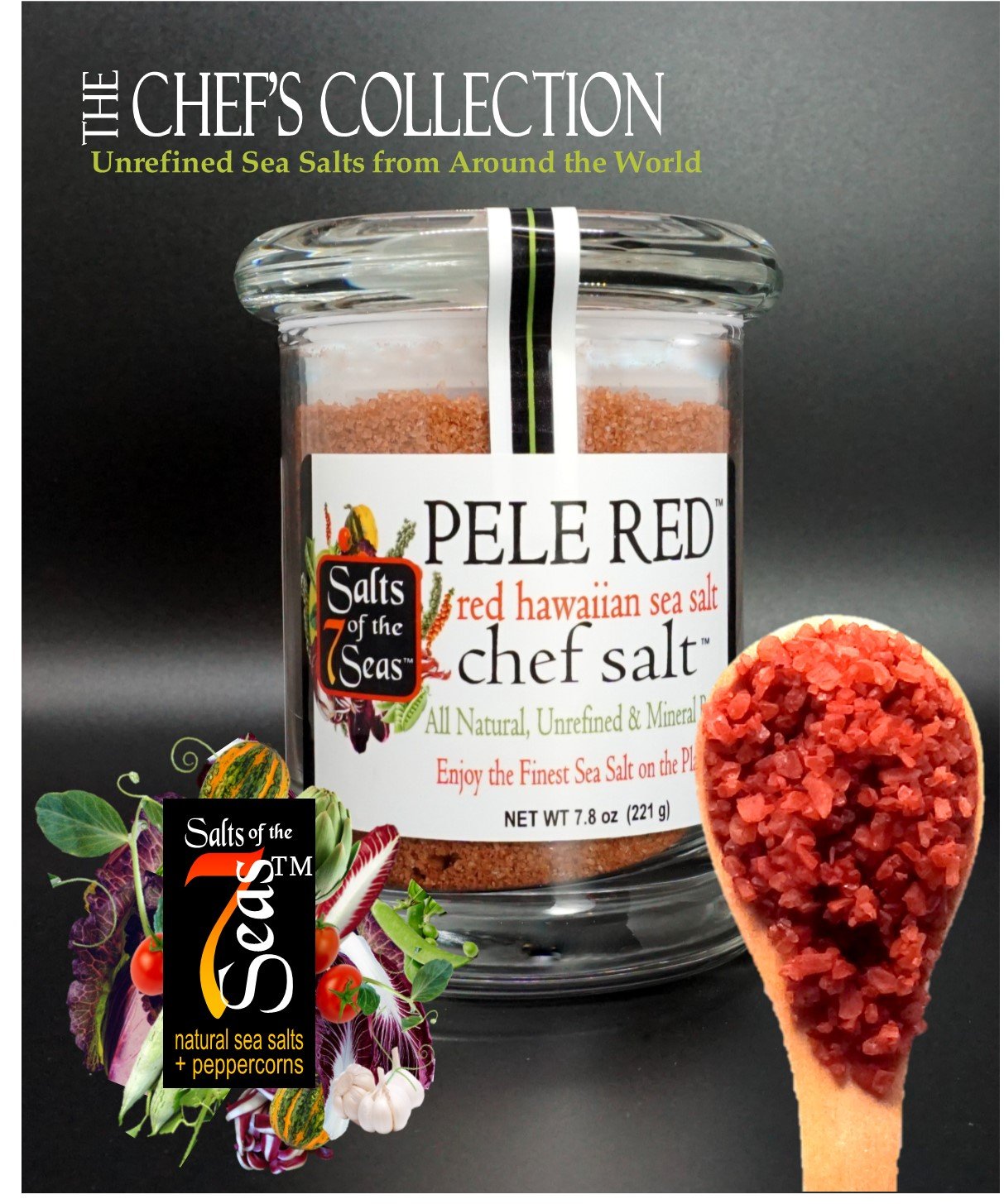 Premium Hawaiian Gourmet Red Sea Salt by Salts of the 7 Seas - Natural Pele Red Volcanic Salt for Cooking, Grilling & Gourmet Dishes - Perfect for Steaks, Seafood & Hawaiian Recipes