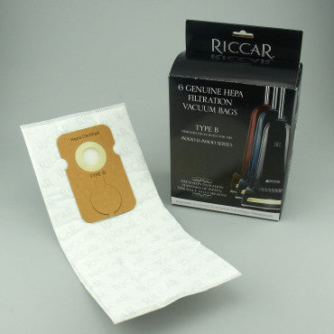 Riccar Type B HEPA Media Bags for 8000/8900 Series Vacuum Cleaners - 6 Pack Replacement Filters for Dust Mite & Allergen Removal - Perfect for Homes with Pets, Allergies or Asthma