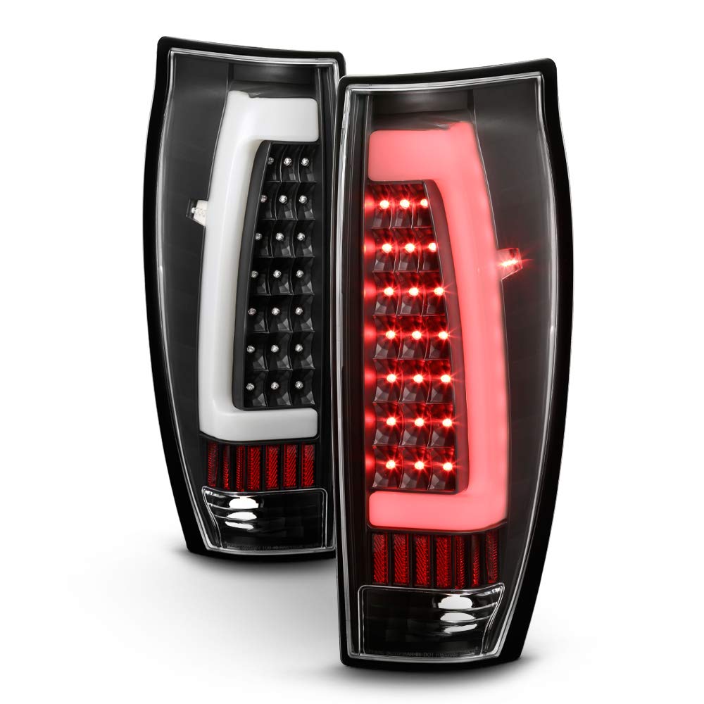 ACANII LED Tail Lights for 2002-2006 Chevy Avalanche 1500/2500 - Black Smoke Tube Style Brake Lamps (Driver & Passenger Side) - Durable & Bright Replacement for Enhanced Night Visibility & Safety