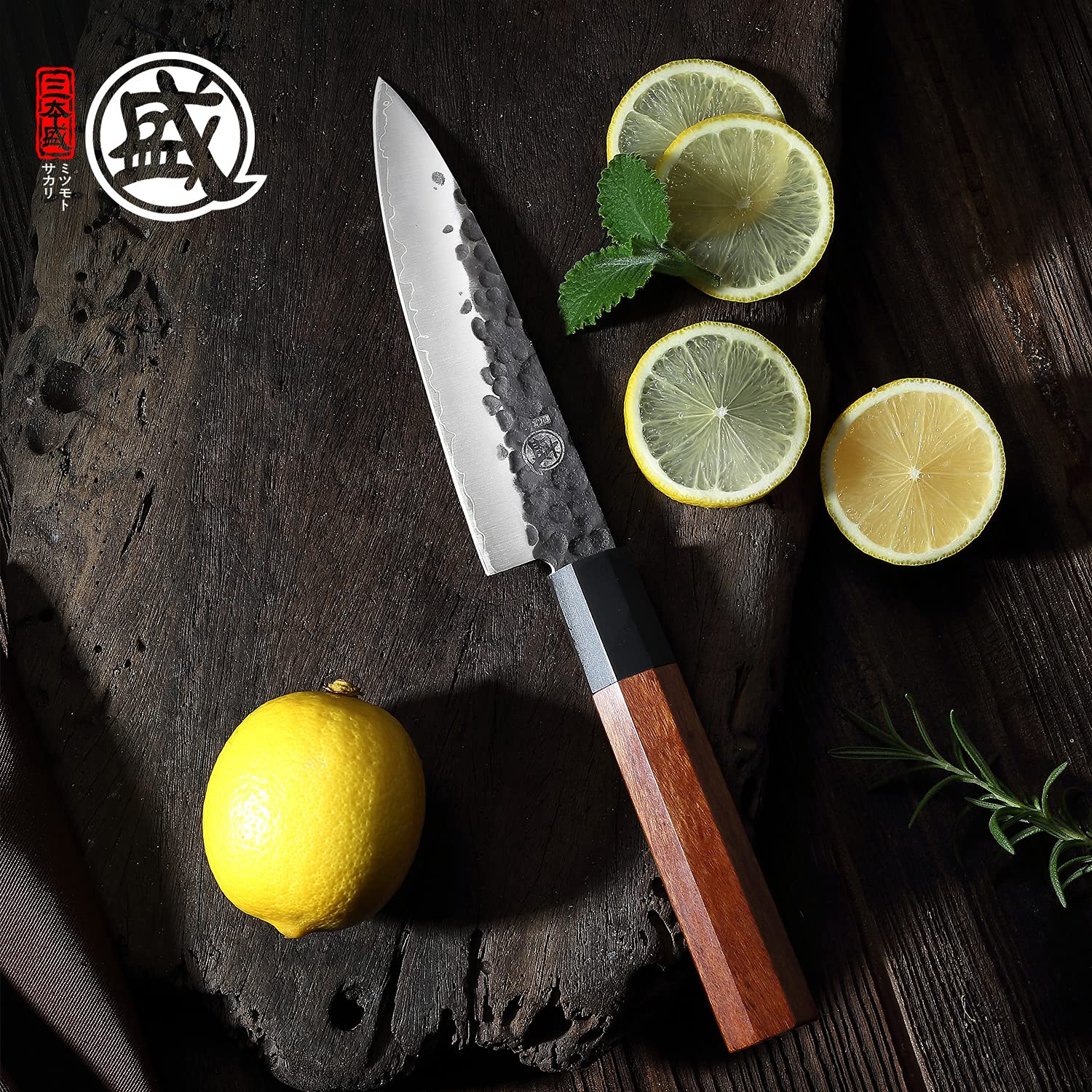 Premium Japanese Chef Knife Set 4 Pcs - Hand Forged High Carbon Steel Kitchen Knives with Rosewood Handle & Sandalwood Gift Box - Ultra Sharp Professional Cooking Knives for Sushi, Meat Cutting & Vegetable Prep