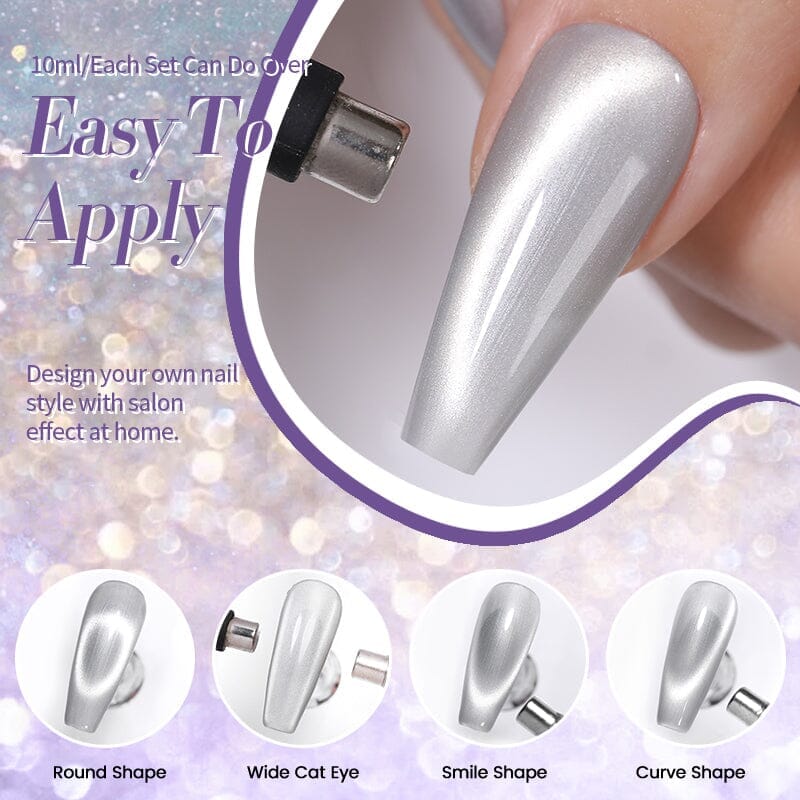 Reflective Moonlight Cat Magnetic Gel - 10ml Nail Polish for Night Glow & UV Protection - Perfect for Parties, Halloween & Nail Art Designs