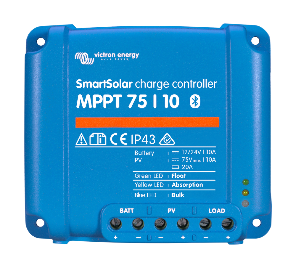SmartSolar MPPT 75/10 Solar Charge Controller - 12V/24V 10A with Bluetooth - Perfect for RV, Marine, Off-Grid & Solar Power Systems