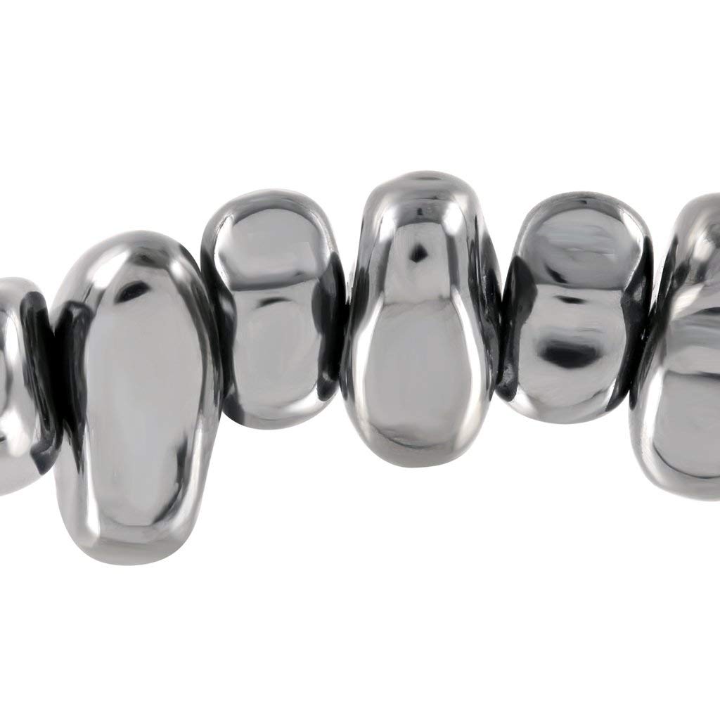 Believe London Crystal Chip Hematite Stretch Bracelet for Men & Women - Natural Stone Therapy Yoga Bangle with Premium Gift Box | Stress Relief, Energy Balance | Perfect for Meditation, Yoga & Everyday Wear