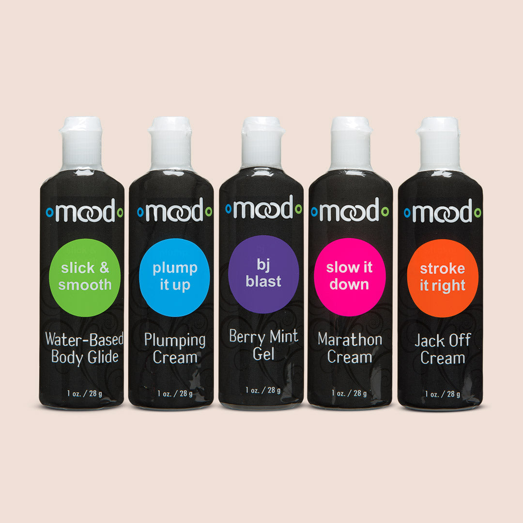 Mood™ Lube Pleasure Enhancer for Men - 5 Pack | Water-Based Personal Lubricant for Enhanced Intimacy & Couples Play | Long-Lasting Smoothness for Maximum Comfort