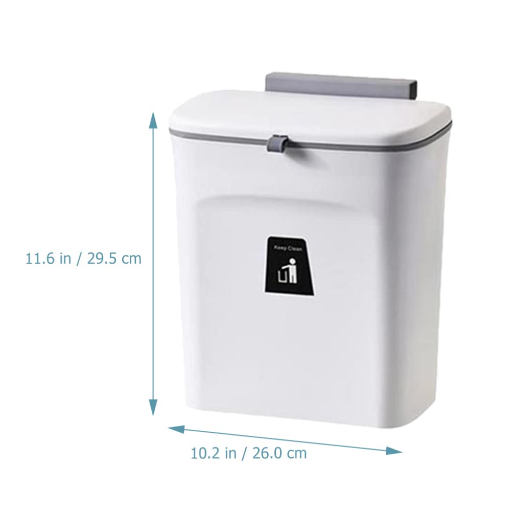Angoily 5L/8L Plastic Hanging Trash Can - Small Kitchen Compost Bin with Lid, Countertop Waste Basket for Organic Waste, Indoor Garbage Container - Perfect for Kitchen Counter, Under Sink, Office & Bathroom