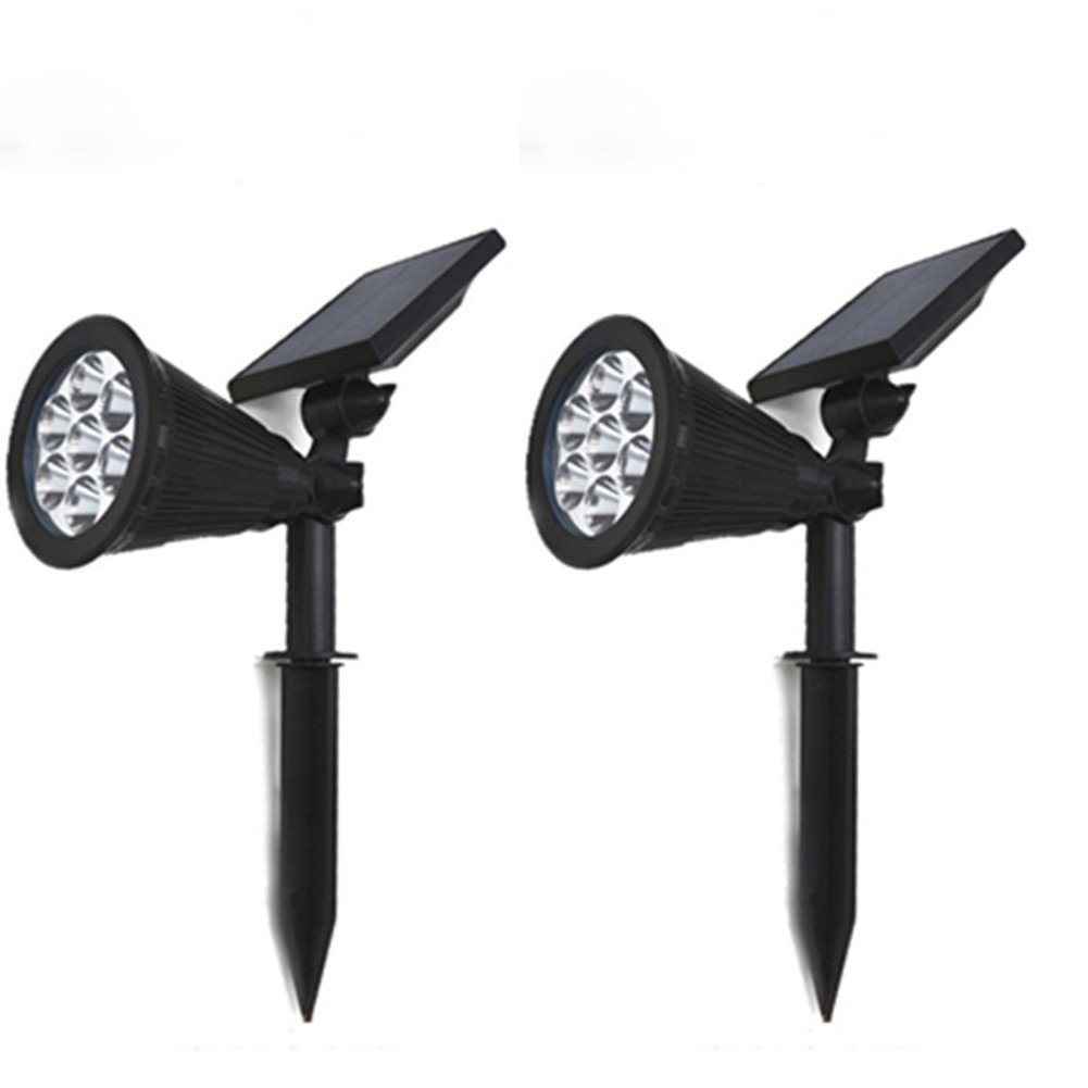 JUNFEI 7LED Solar Lights Outdoor - Waterproof 2-in-1 Solar Spotlight with Auto On/Off, Adjustable Wall & Ground Light for Yard, Garden, Driveway, Pathway, Porch - Perfect for Landscape Lighting & Home Security