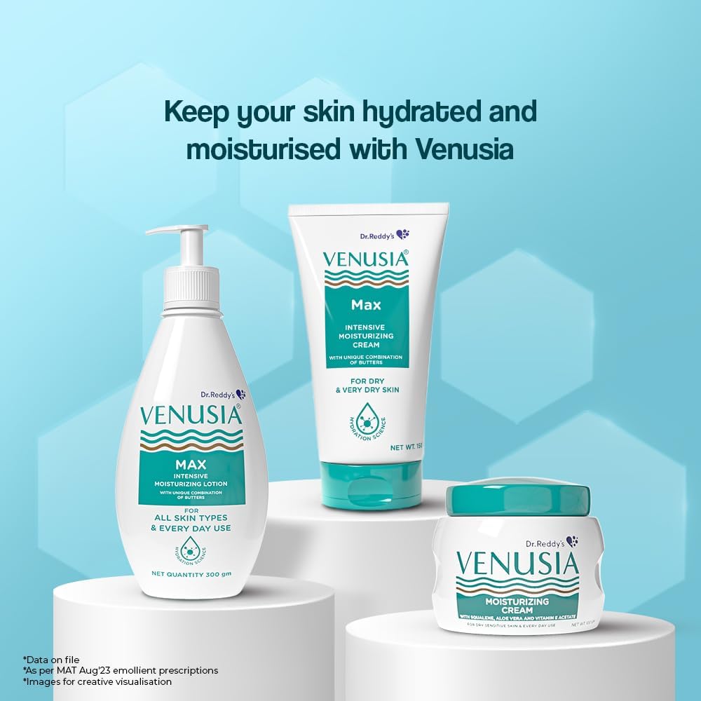 Venusiaaa Max Intensive Moisturizing Cream for Dry to Very Dry Skin - 5.29oz Deep Hydration Face & Body Cream - Perfect for Winter Care, Eczema Relief & Nighttime Skincare Routine