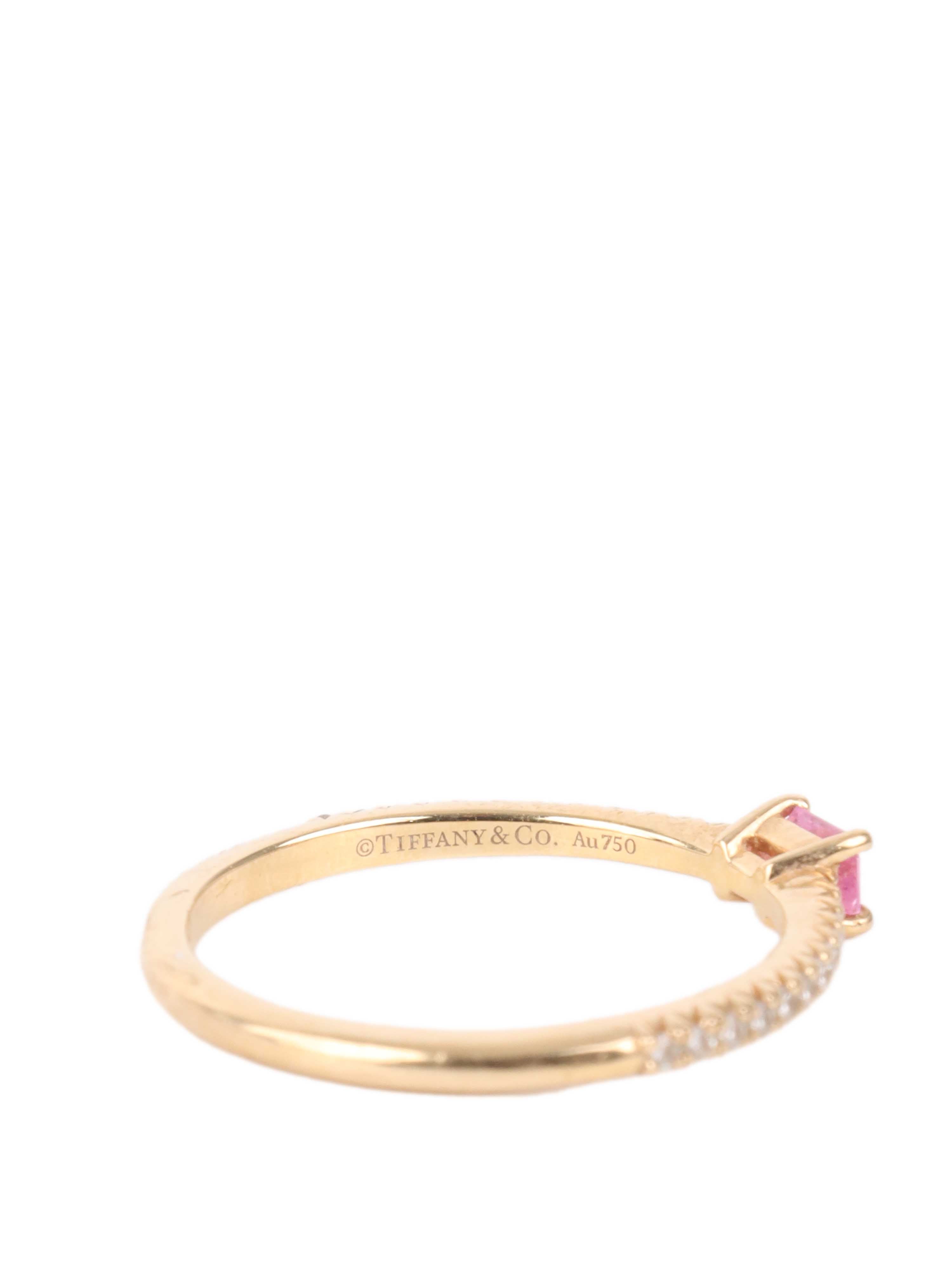 Tiffany & Co Nova Horizon Ring - 18K Gold Diamond Ring for Women, Size 7 | Elegant Wedding Band, Anniversary Gift & Everyday Luxury Jewelry