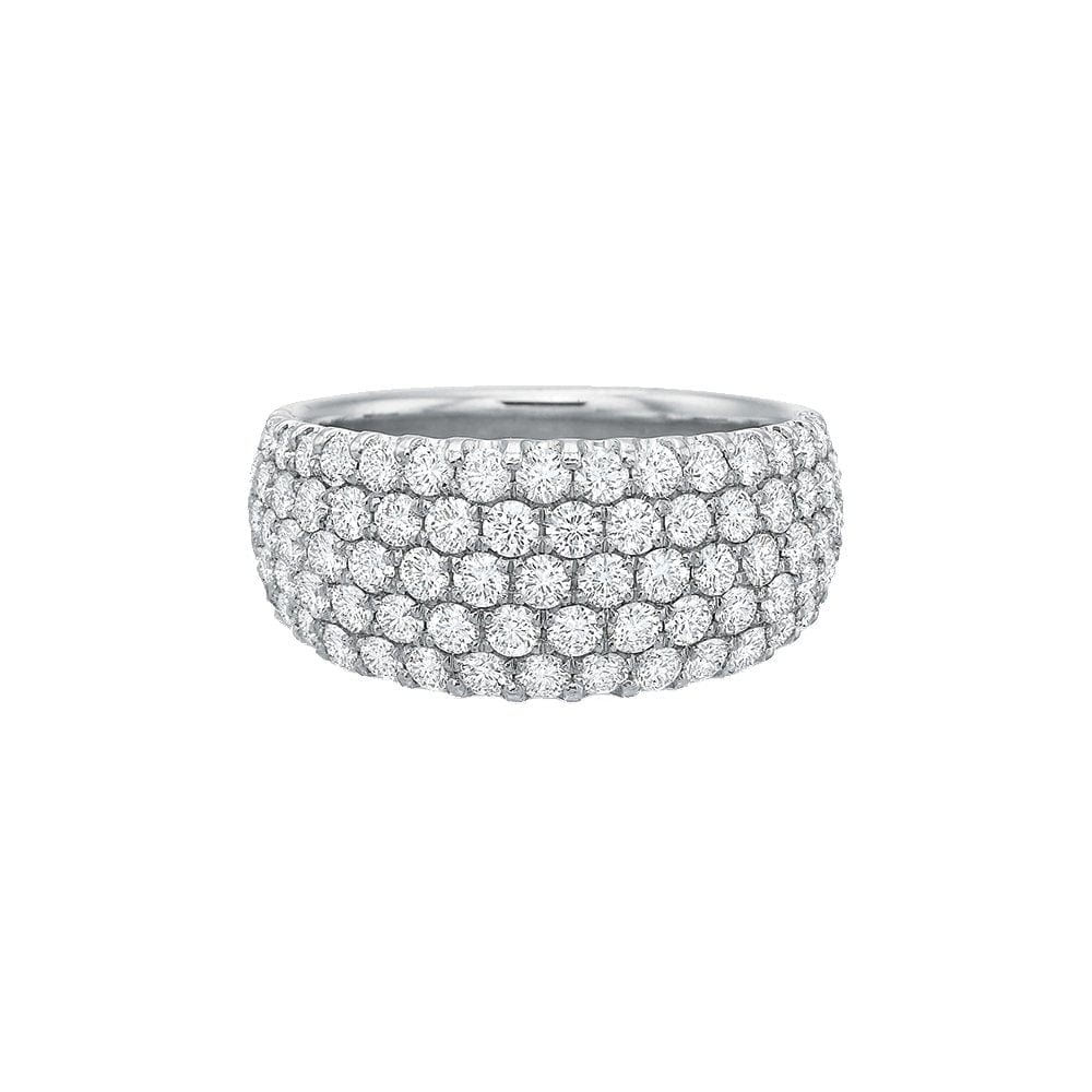 5 Row Comfort Fit Diamond Wedding Band for Women - Elegant Stackable Ring for Anniversary, Engagement, or Everyday Wear