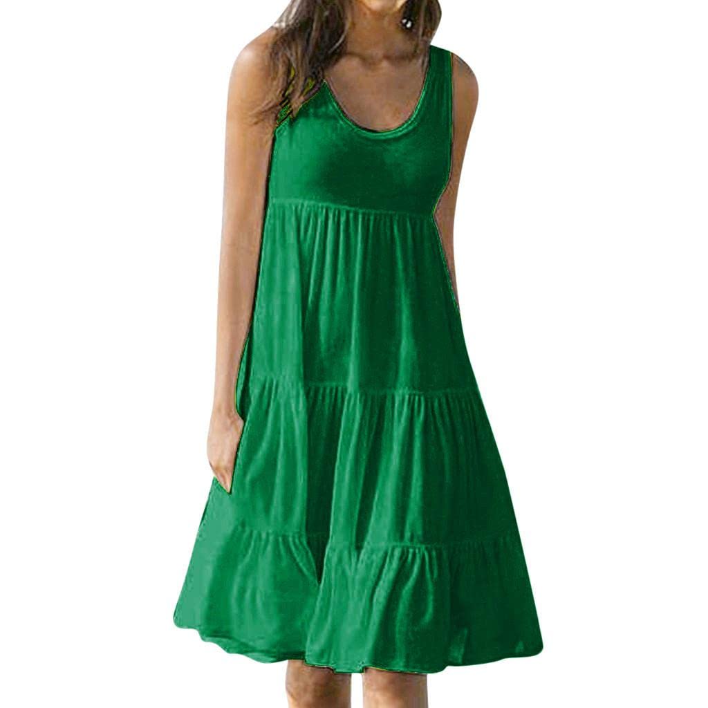 Women's Floral Summer Dresses - Casual Sleeveless Crew Neck Boho Sundress for Beach, Vacation & Outdoor Activities | Short Sun Dresses for Women