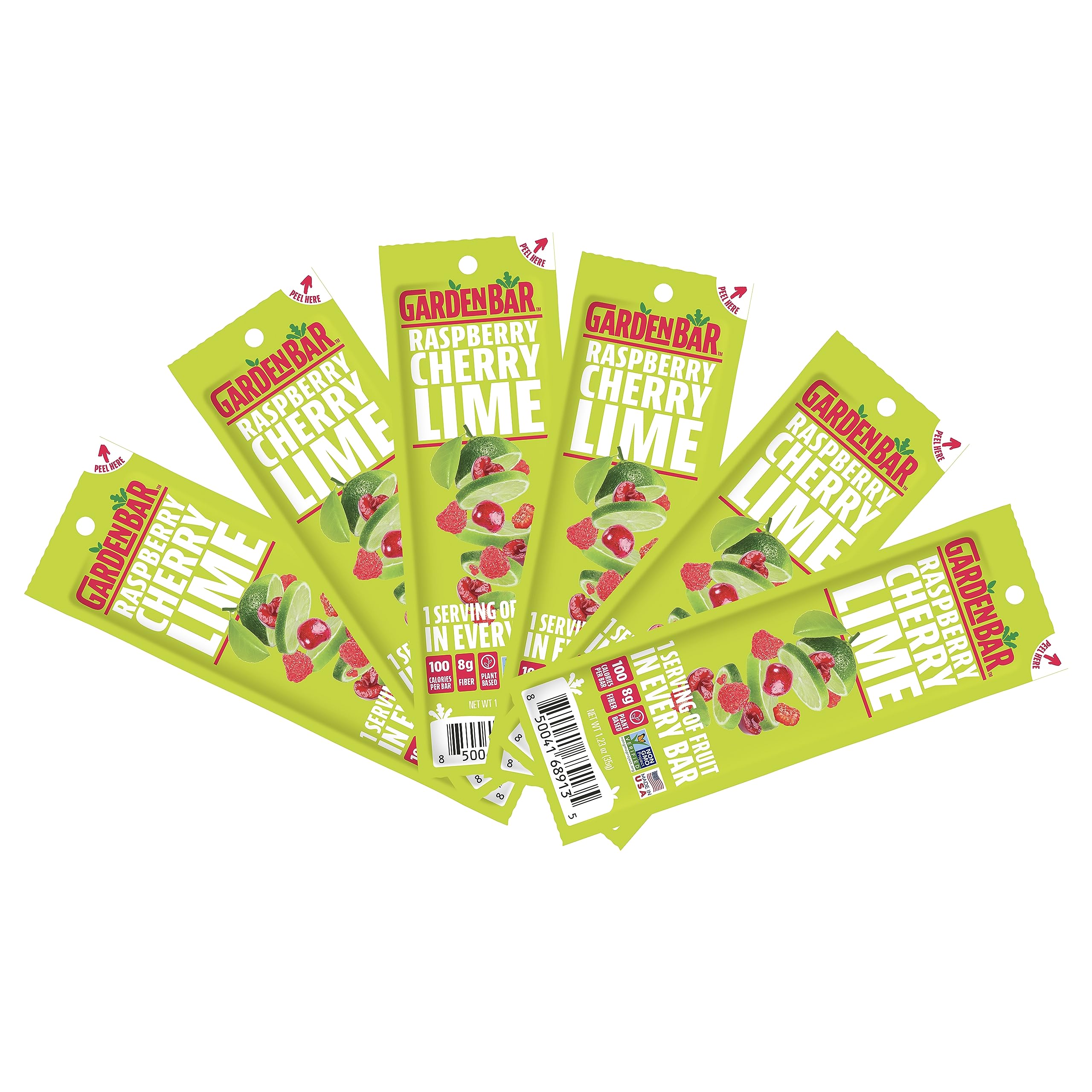 Organic Raspberry Cherry Lime Fruit Leather Snacks | Healthy Vegan Gluten-Free Non-GMO High Fiber Dried Fruit Bar | Perfect for Hiking, Lunchboxes & On-the-Go Snacking | Pack of 6