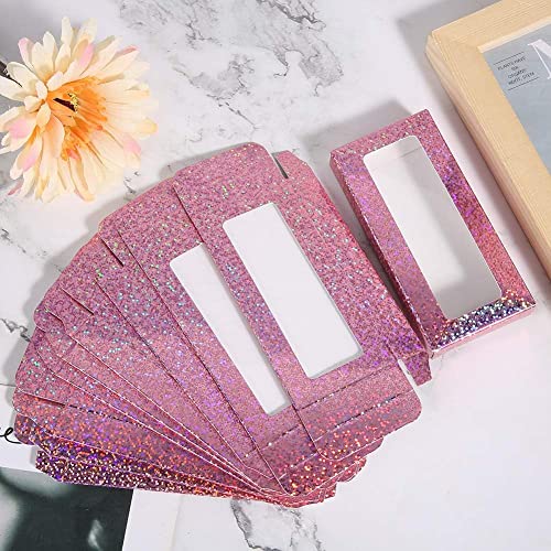 10PCS False Eyelash Organizer Box - Durable Eyelash Storage Case with Window for Eyelash Extensions (Red Small Sequins) | Perfect for Travel, Salon & Makeup Artists