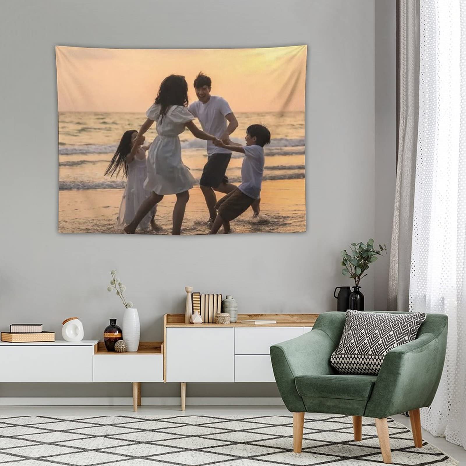 Custom Personalized Picture Logo Text Tapestry Wall Hanging - 60x90 Inch Home Decor Backdrop for Wedding, Family, Memorial Gift | Ready to Hang Art for Bedroom, Living Room & Party Decorations