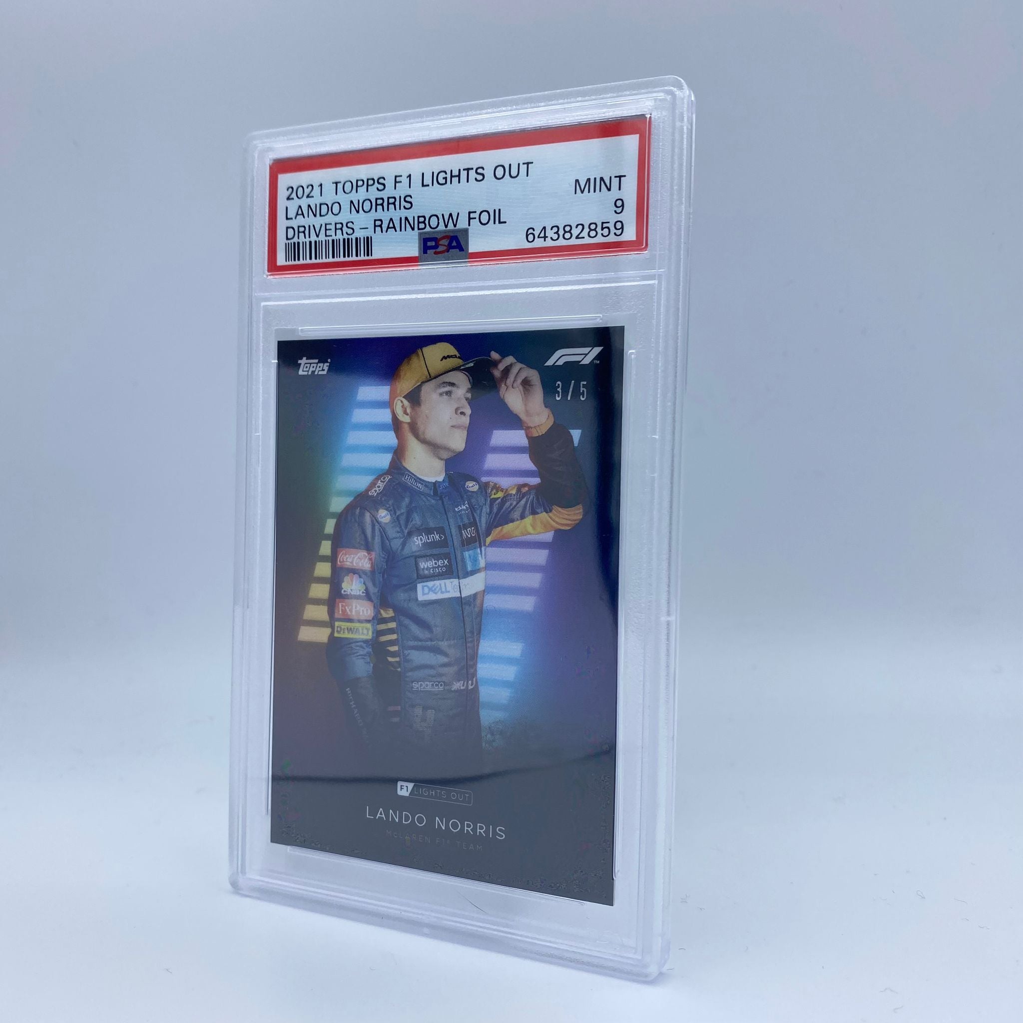 PSA 9 Lando Norris 2021 Topps Chrome Formula 1 F1 Drivers Rainbow Foil Card - Perfect for F1 Collectors, Racing Fans & Sports Memorabilia Enthusiasts