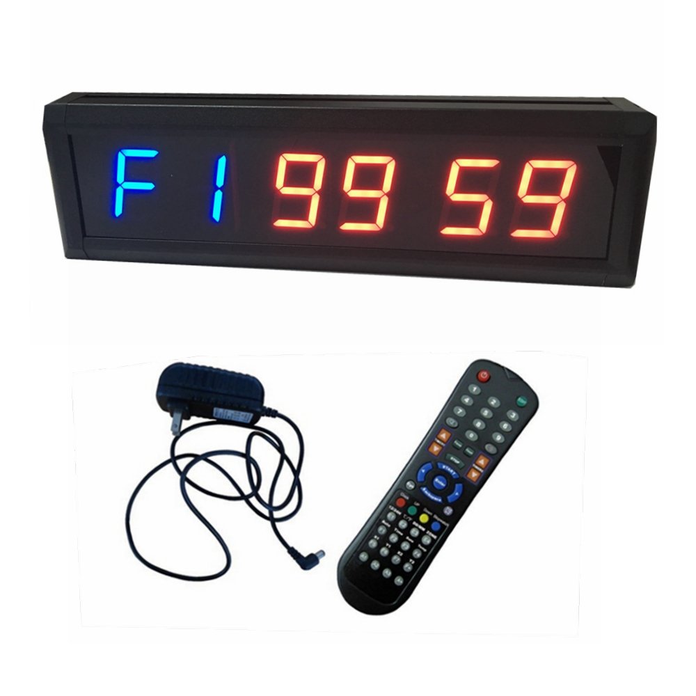 AZOOU Digital LED Wall Clock with Remote Control - Gym Timer, Boxing Stopwatch, Tabata Workout Clock for Fitness Training | Perfect for Home Gym, Boxing Studio & CrossFit Workouts