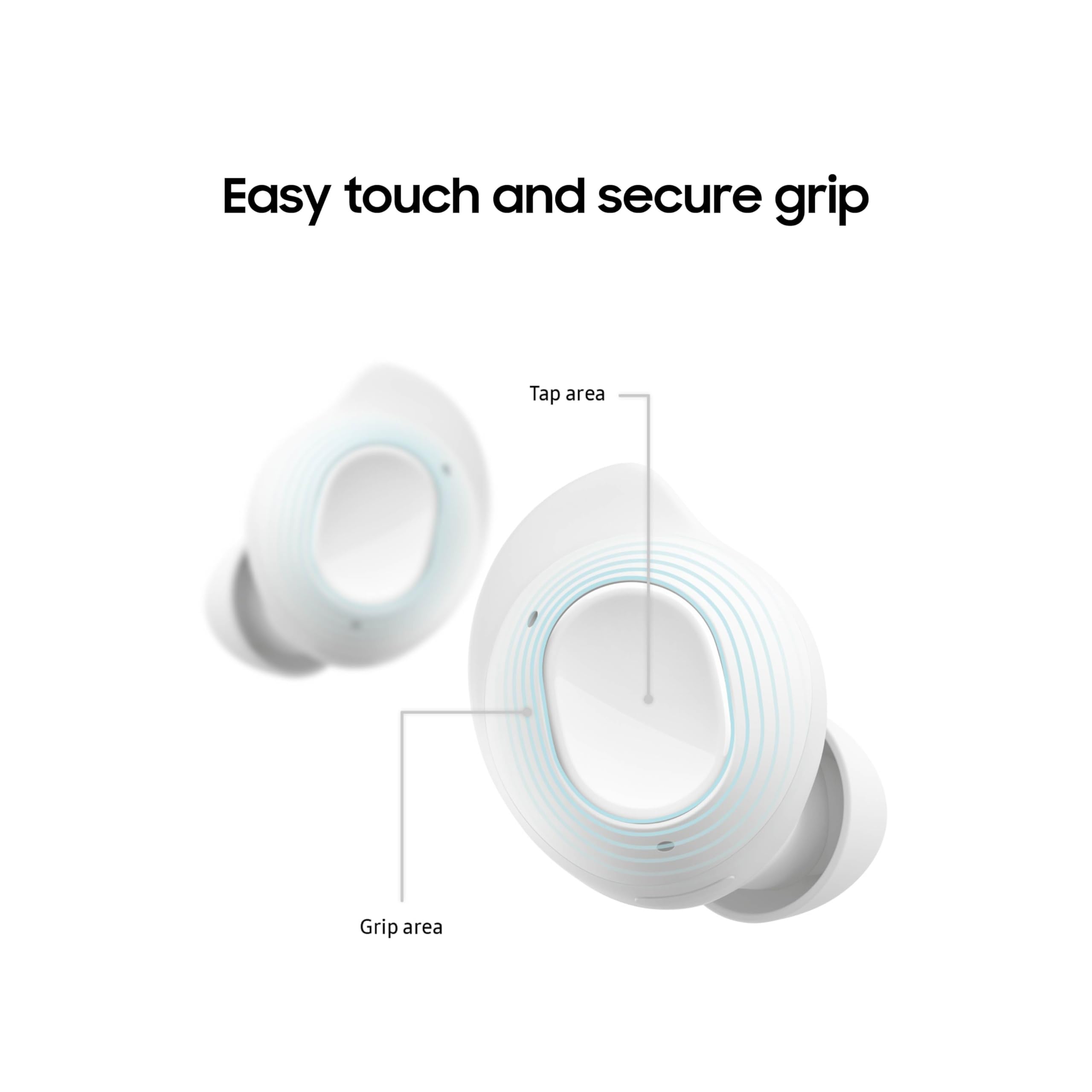 Samsung Galaxy Buds FE True Wireless Bluetooth Earbuds - Comfortable Secure Fit, Auto Switch Audio, Touch Control, Built-in Voice Assistant (White) | US Version with 1 Year Warranty | Perfect for Workouts, Commuting & Hands-Free Calls