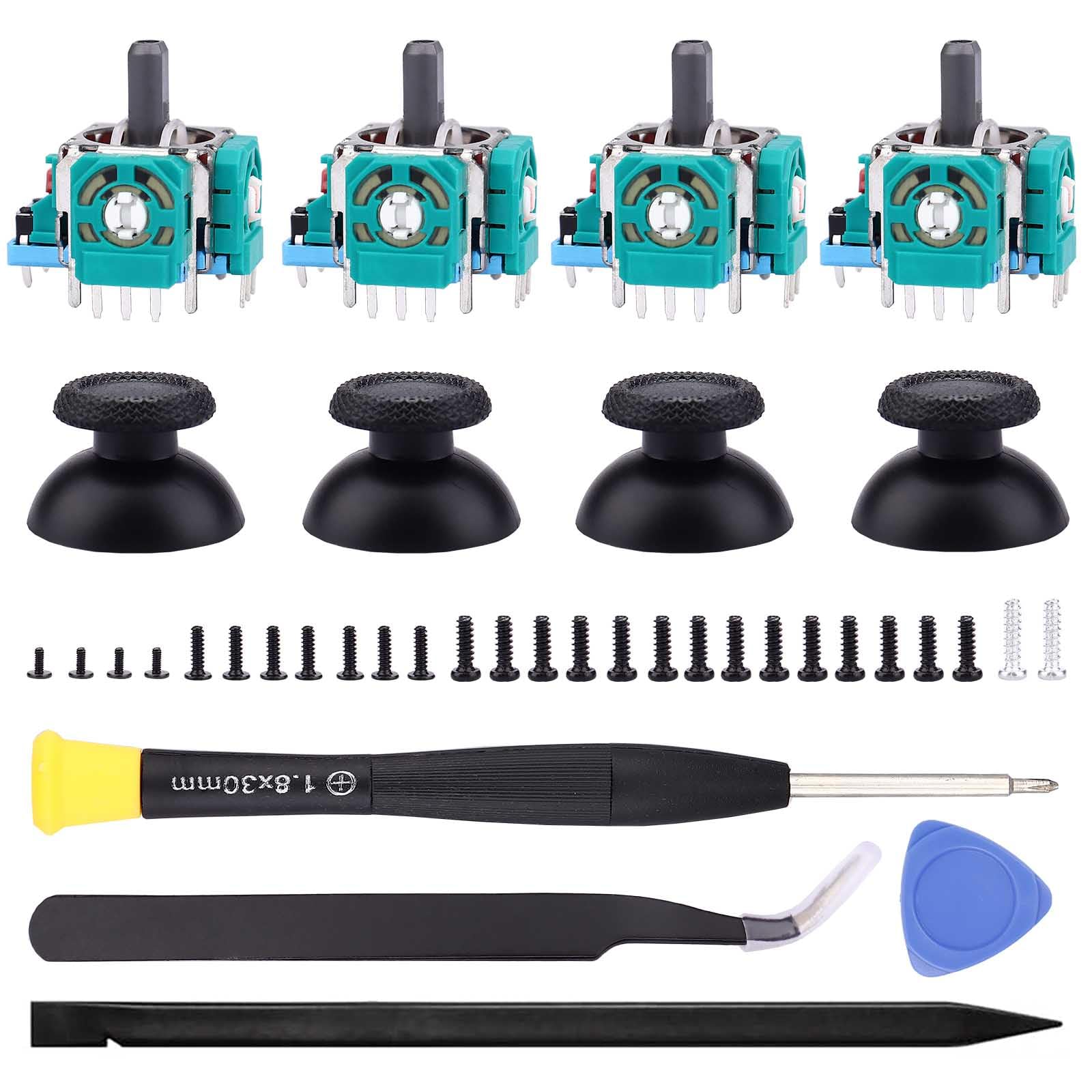 IKPEK 4-Pack PS5 Controller Joystick Replacement - 3D Analog Sensor Module Thumbsticks with Repair Screwdriver Kit for Playstation 5 DualSense Controller - Perfect for Gaming, DIY Repairs & Controller Maintenance