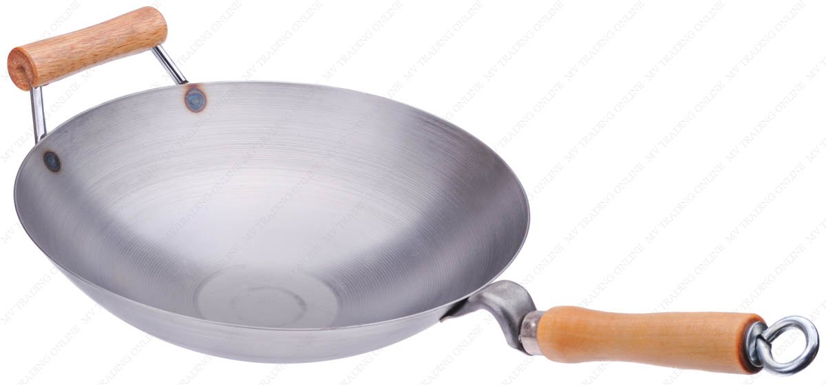 12 Inch Carbon Steel Wok Pan - Round Bottom Wok with Helper Handle - 14 Gauge Thickness - Professional Restaurant Quality - Made in USA - Perfect for Stir Frying, Deep Frying & Asian Cooking