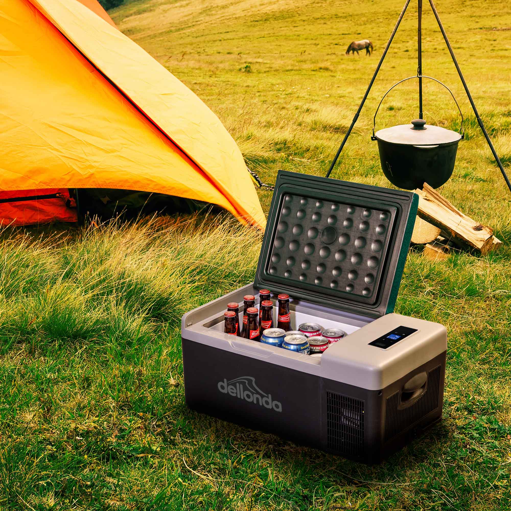 15L Portable Car Fridge Freezer - 12V/24V Compressor Cooler Box for Road Trips, Camping & Outdoor Adventures | DL12 Model