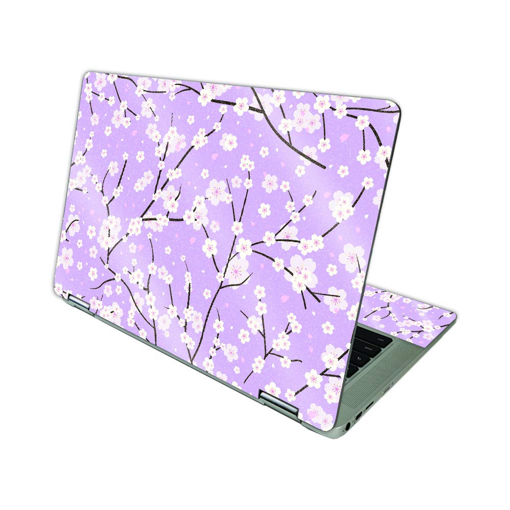 MightySkins Glossy Glitter Skin Cover for HP Chromebook x360 14 (2021) - Sakura Purple | Protective & Durable High-Gloss Finish | Easy to Apply & Remove | Made in USA | Perfect for School, Work & Travel Protection