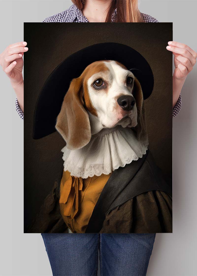 Beagle Dog Portrait Print - High-Quality Wall Art for Pet Lovers | Perfect for Living Room, Bedroom & Office Decor