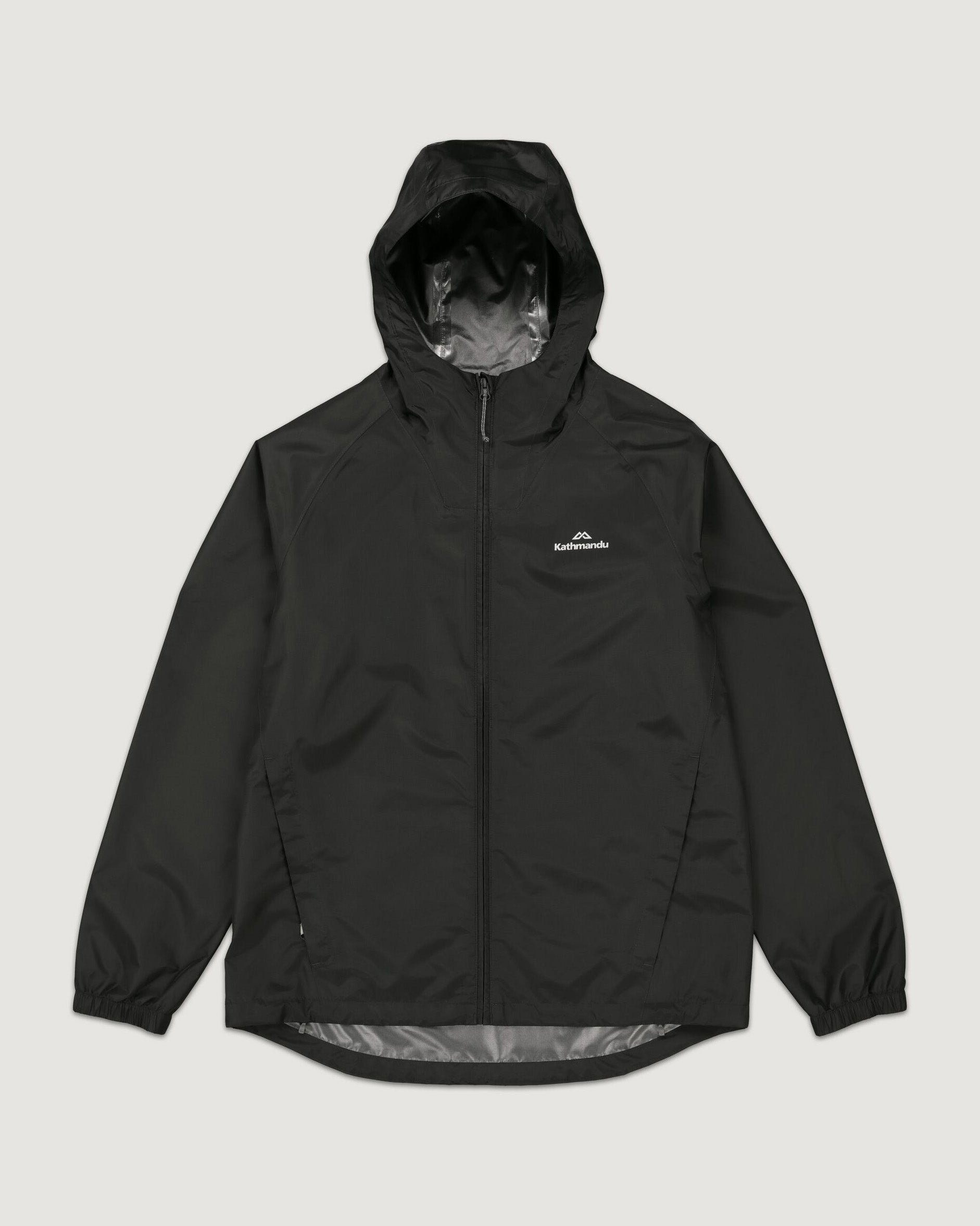 Men's 2-Layer Waterproof Rain Jacket with Pockets - Black | Outdoor Hiking, Camping & Travel Gear