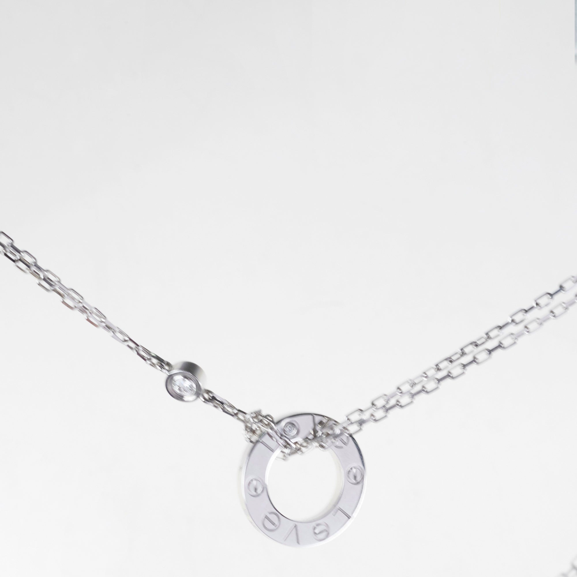 Cartier Love 2 Diamond White Gold Necklace - 18K White Gold Diamond Pendant Necklace for Women, Luxury Jewelry Gift for Anniversary, Valentine's Day & Special Occasions