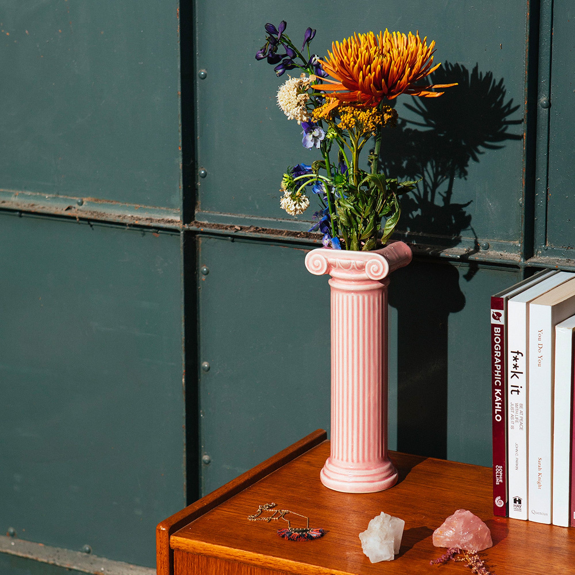 Athena Pink Ceramic Vase - Elegant Home Decor for Living Room, Bedroom & Wedding Centerpieces