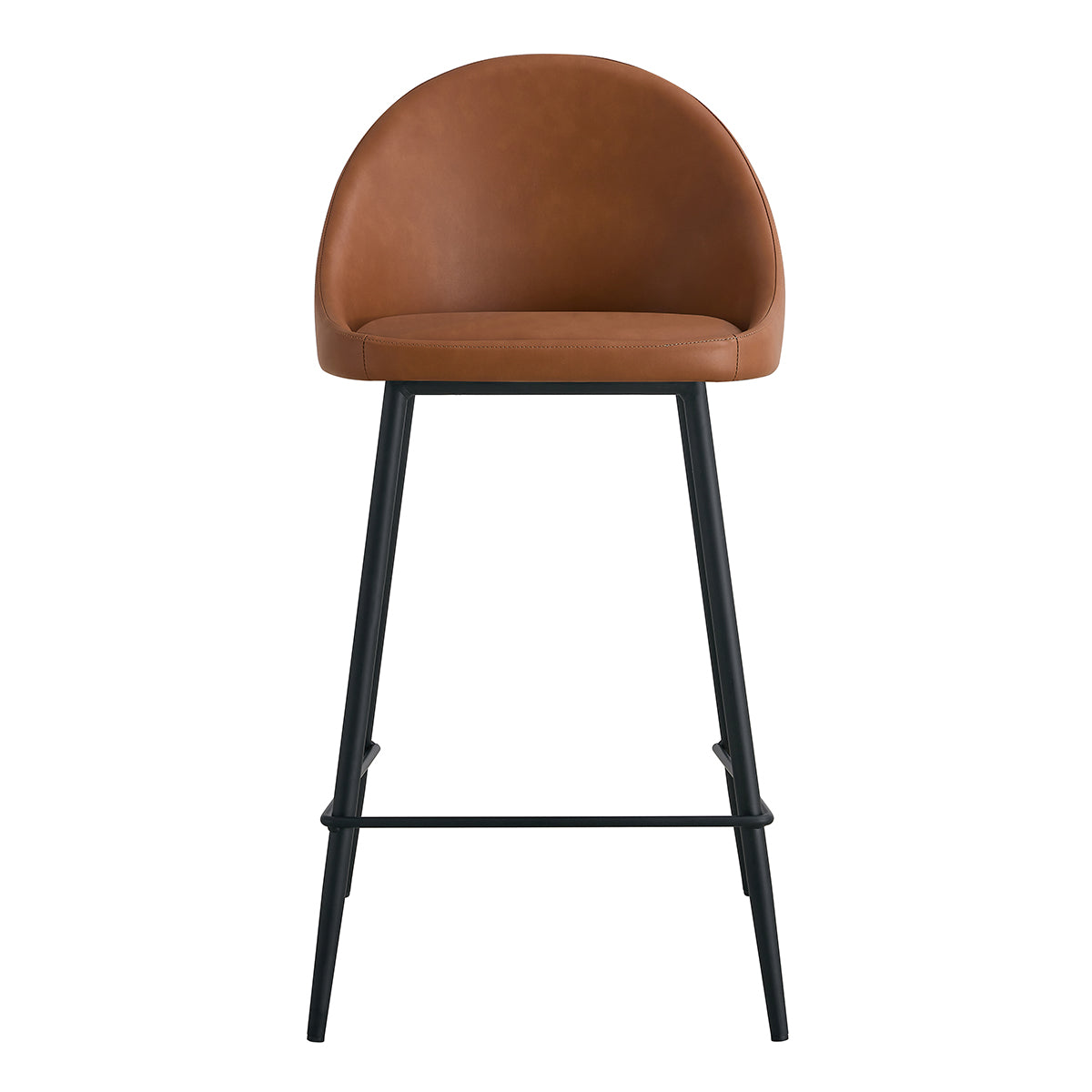 Premium Leo Leatherette Bar Stools (Set of 2) - Modern PU Leather Counter Height Stools for Kitchen Island, Breakfast Bar & Home Decor