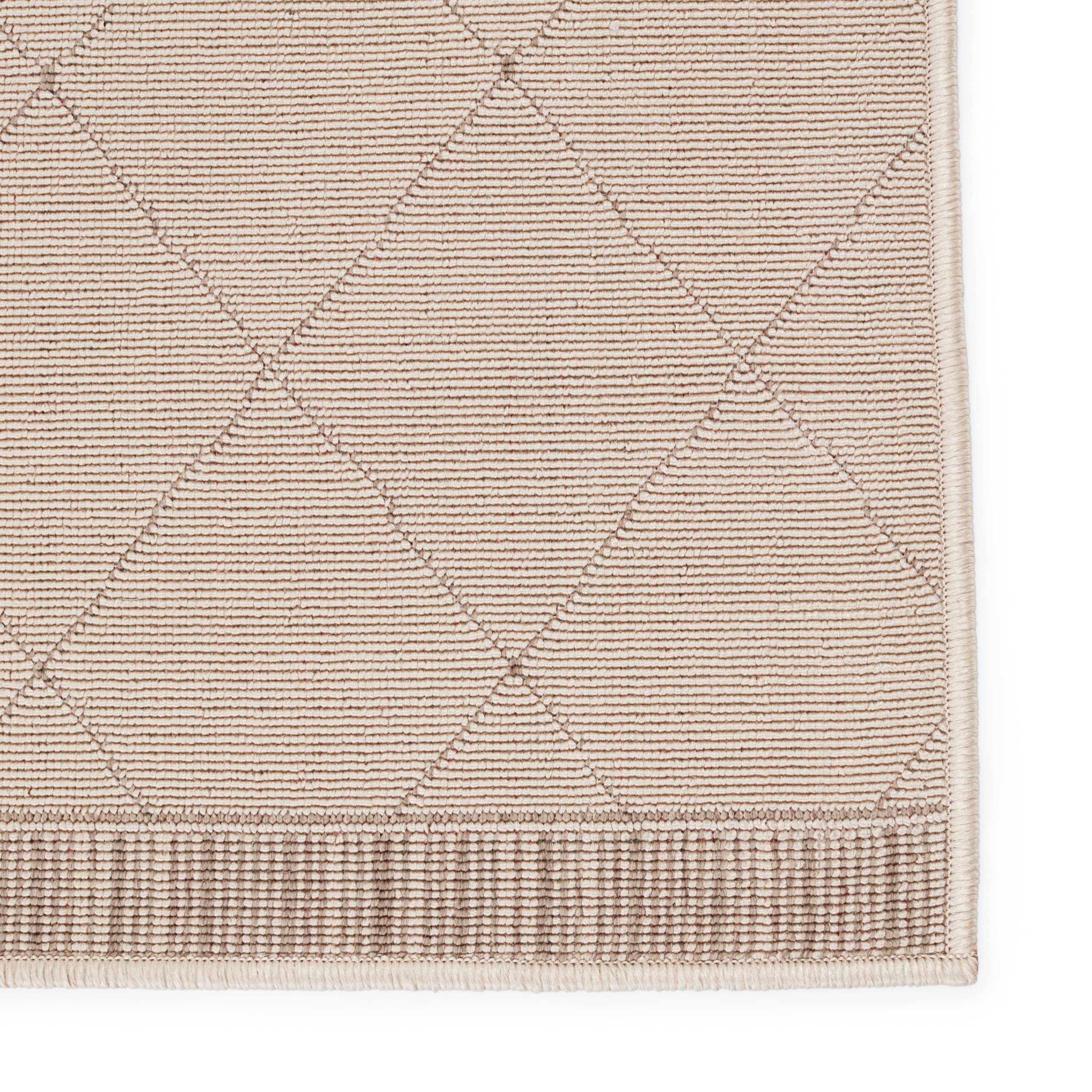 Jaipur Living Outdoor 4x6 Area Rug - Farmhouse Style Beige/Dark Taupe Patio Rug for Deck, Porch & Backyard Decor | Weather-Resistant & Durable