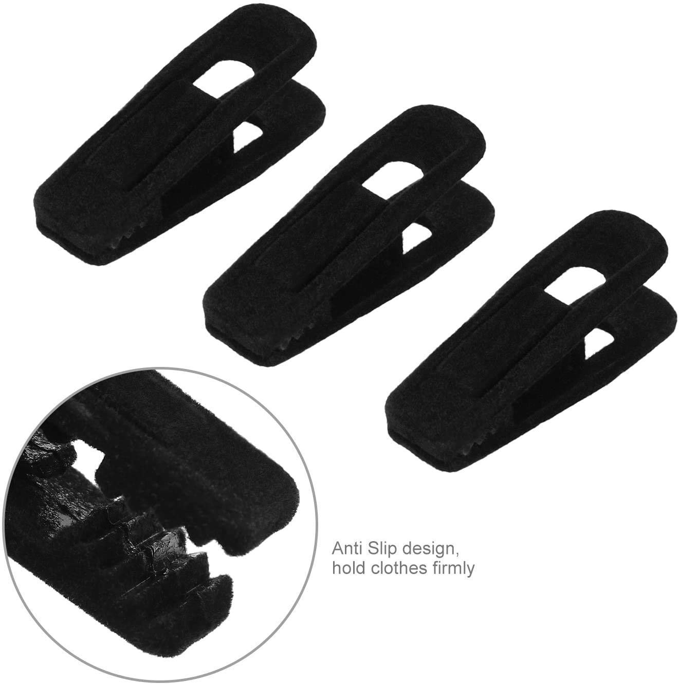 Velvet Hangers with 20 Black Pants Clips - Strong Finger Clips for Thin Hangers | Space-Saving Closet Organizer for Dresses, Suits & Delicate Clothing