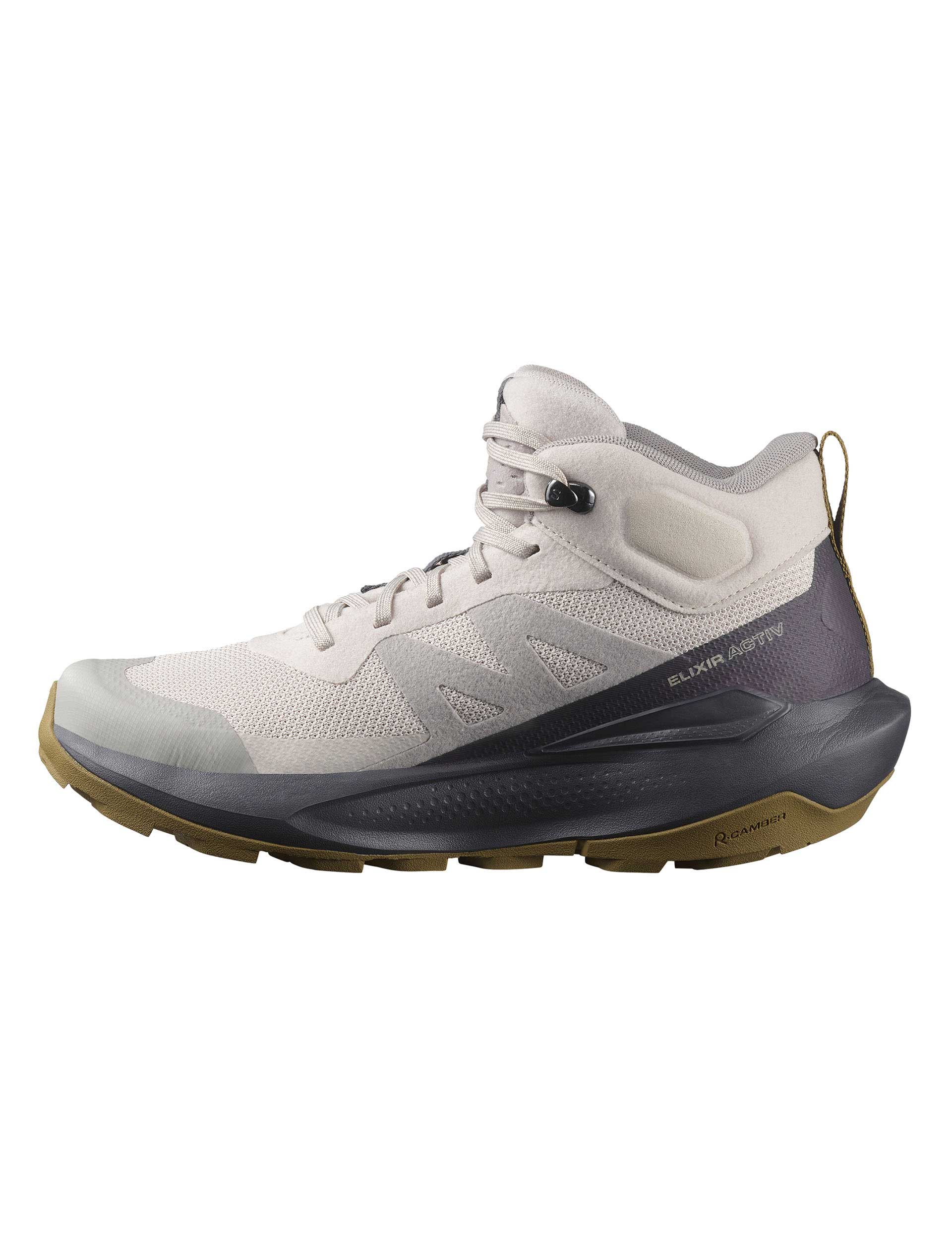 Elixir Activ Mid Gore-Tex Hiking Boots for Men - Waterproof & Breathable - Silver Cloud/Nine Iron/Gothic Olive - Perfect for Outdoor Adventures & Trail Running