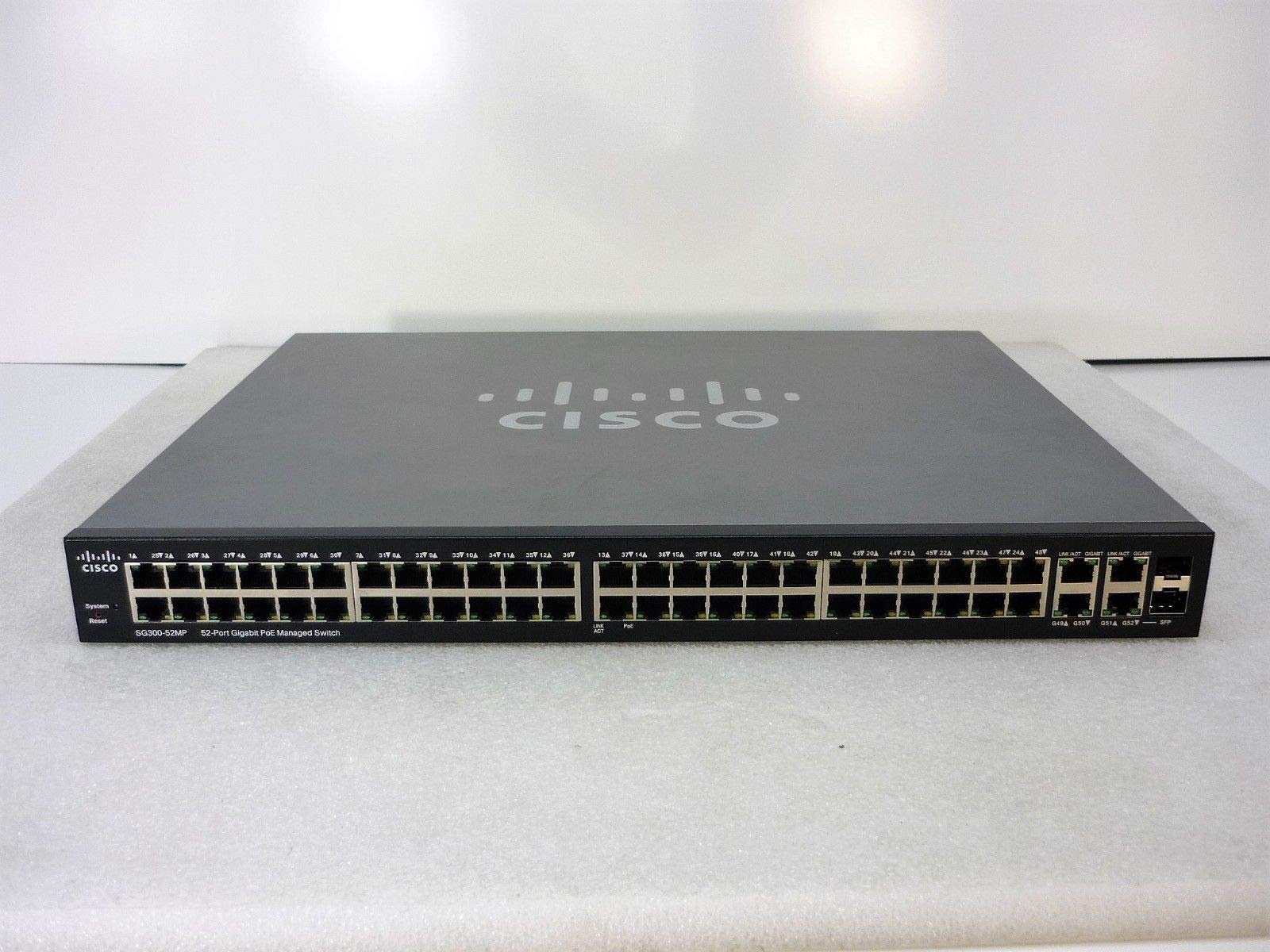 Cisco SG300-52MP-K9 52-Port Gigabit PoE Managed Switch (Renewed) - High Performance Network Switch for Office, Data Center & Enterprise Use