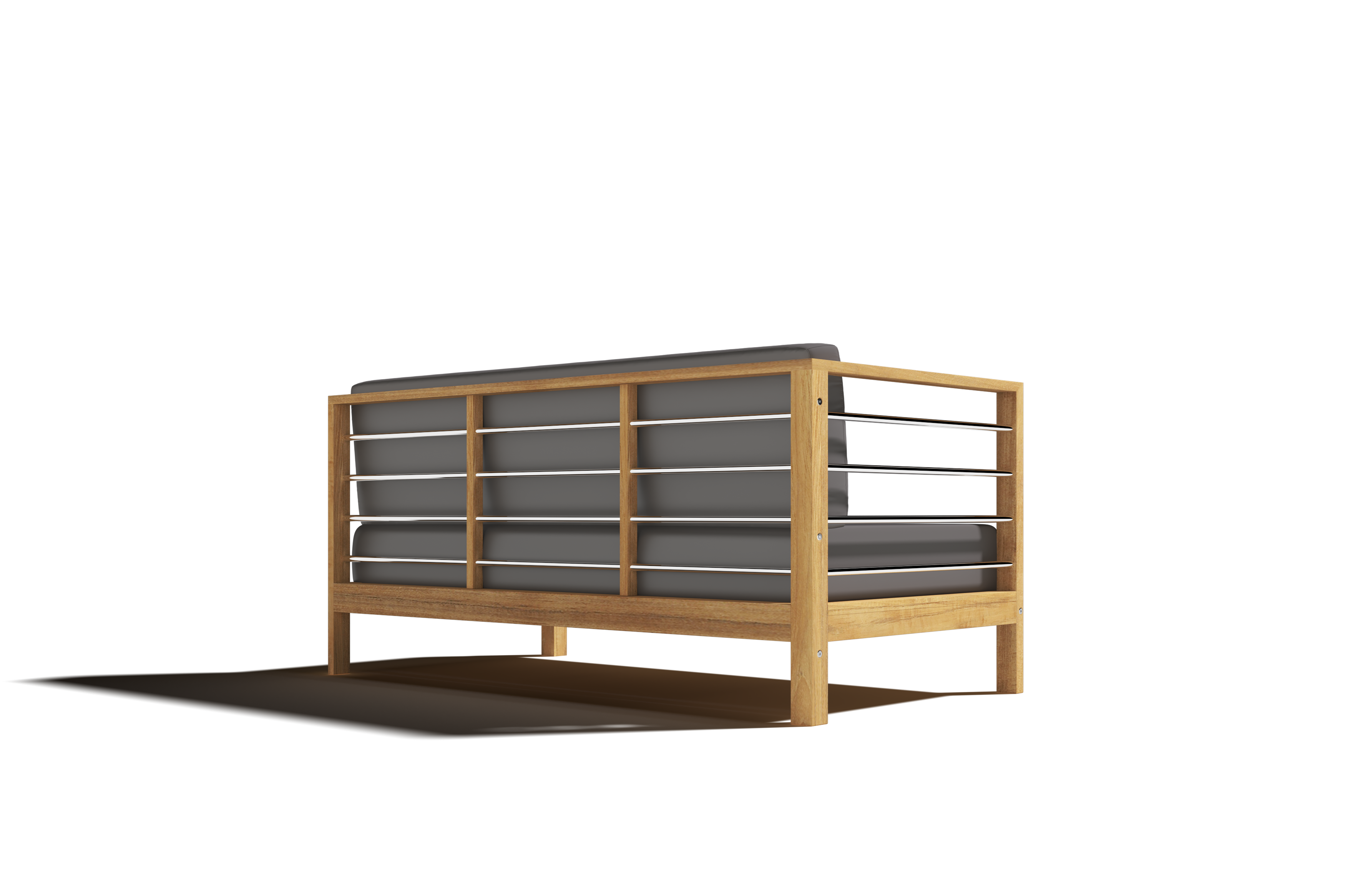 Premium 7-Piece Teak Outdoor Sectional Deep Seating Set with Sunbrella Charcoal Cushions - Durable Patio Furniture for Backyard, Poolside & Garden Relaxation